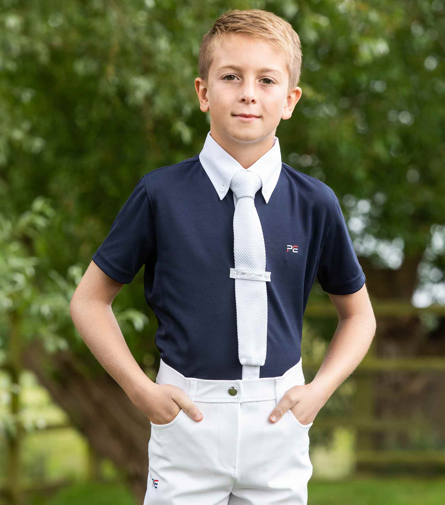 SALE Mini Antonio Boy's Short Sleeve Show Shirt Navy - Image 6