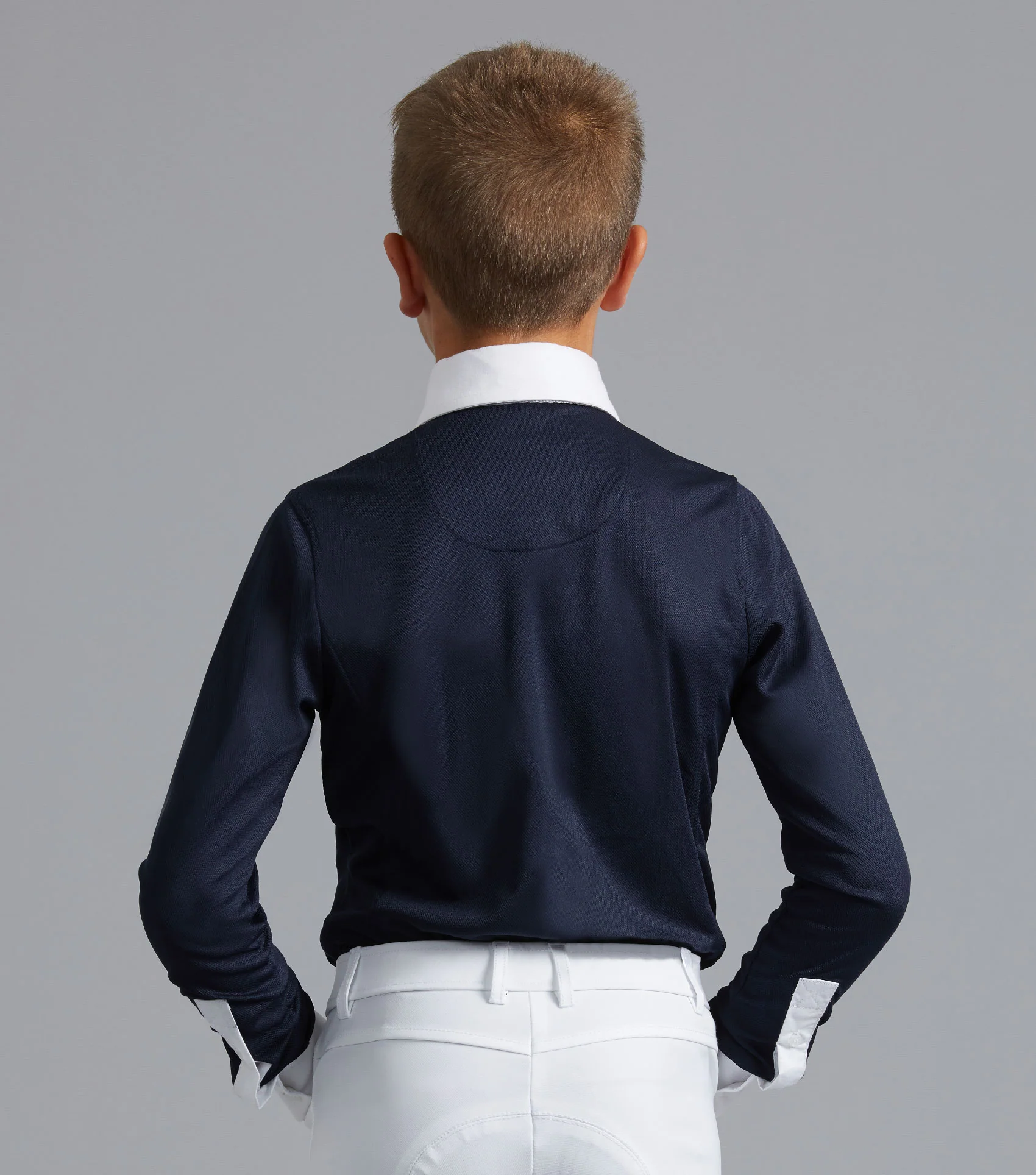 SALE Mini Giulio Boy's Long Sleeve Show Shirt Navy - Image 3