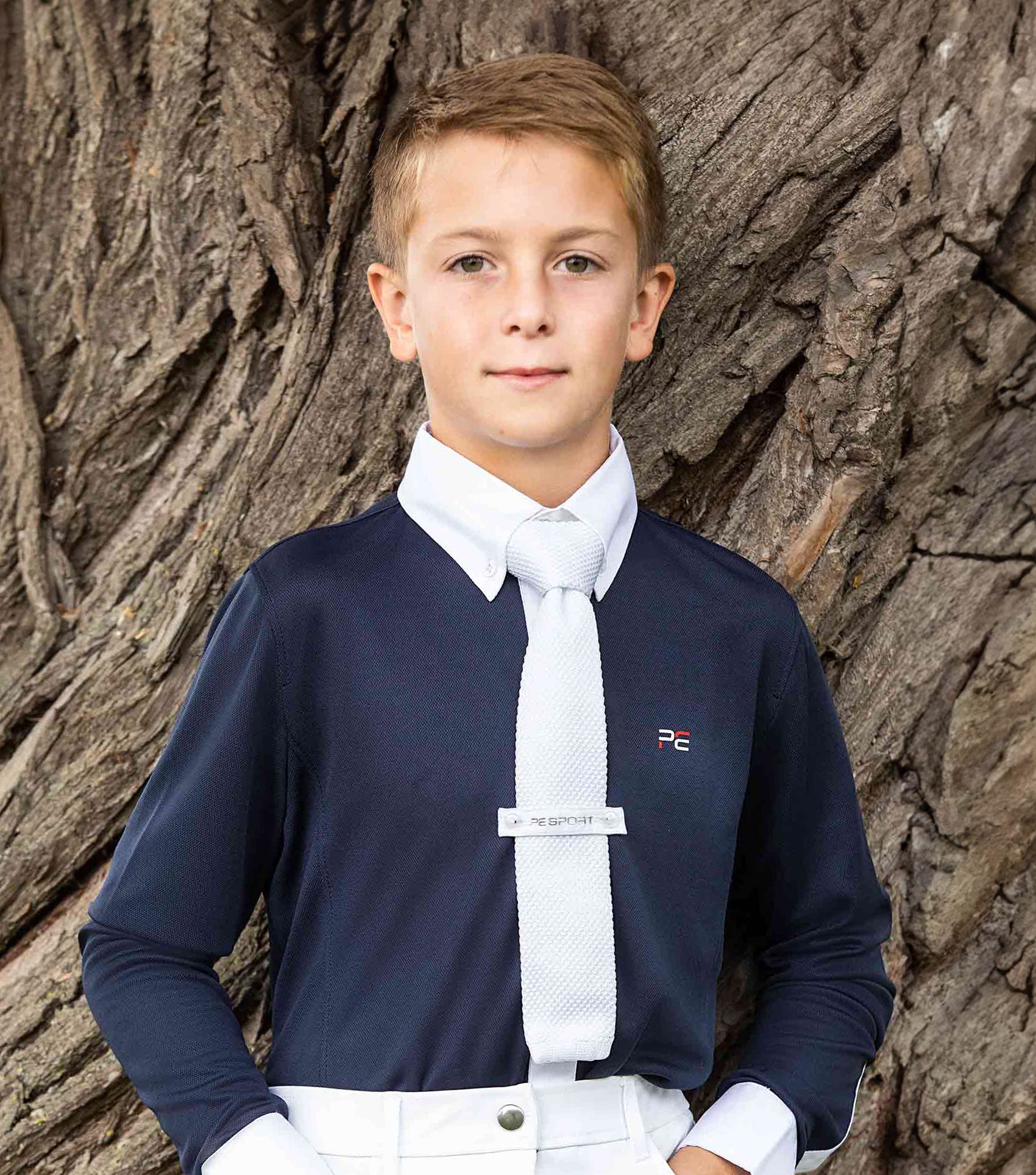 SALE Mini Giulio Boy's Long Sleeve Show Shirt Navy - Image 6