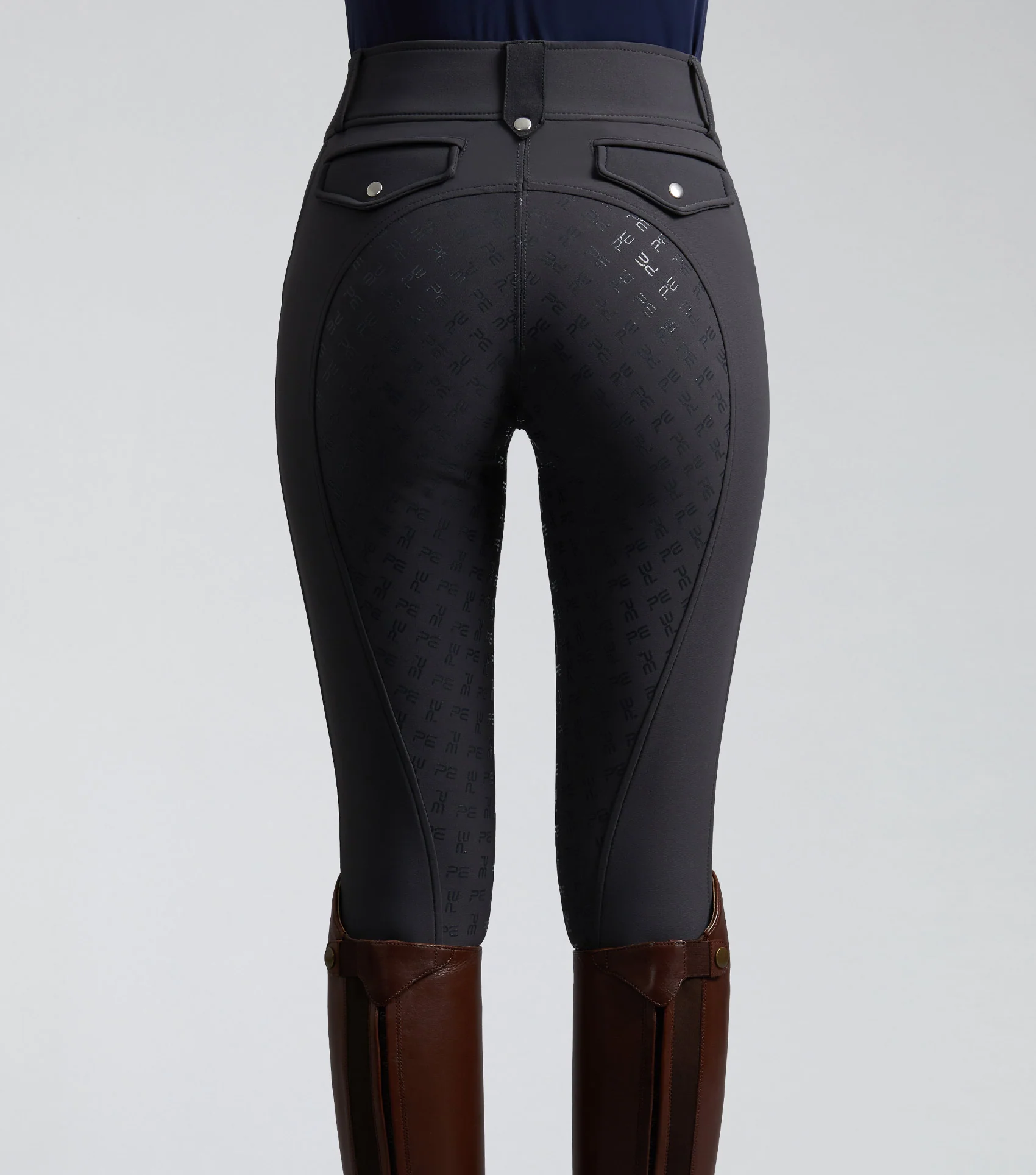 SALE - Torino Ladies Full Seat Gel Riding Breeches Anthracite - Image 4