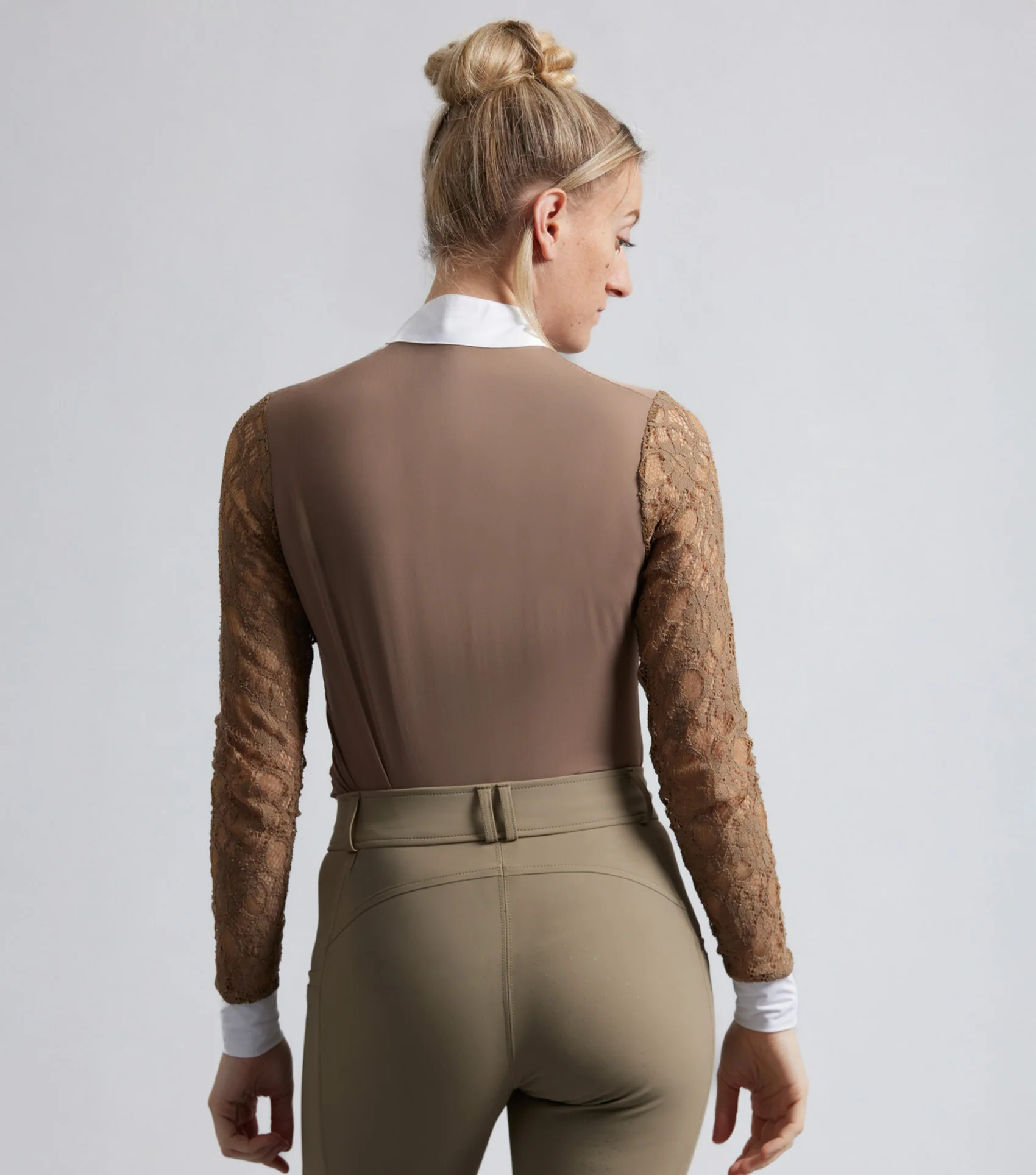SALE - Salento Womens Long Sleeve Riding Top Fossil - Image 2