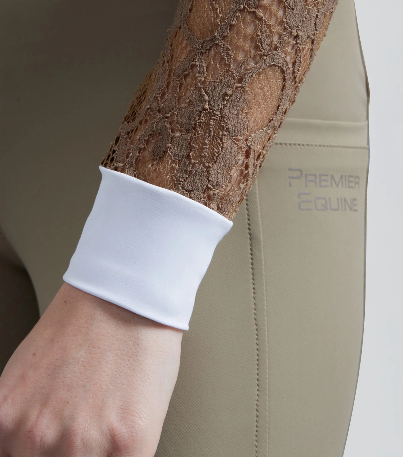 SALE - Salento Womens Long Sleeve Riding Top Fossil - Image 5