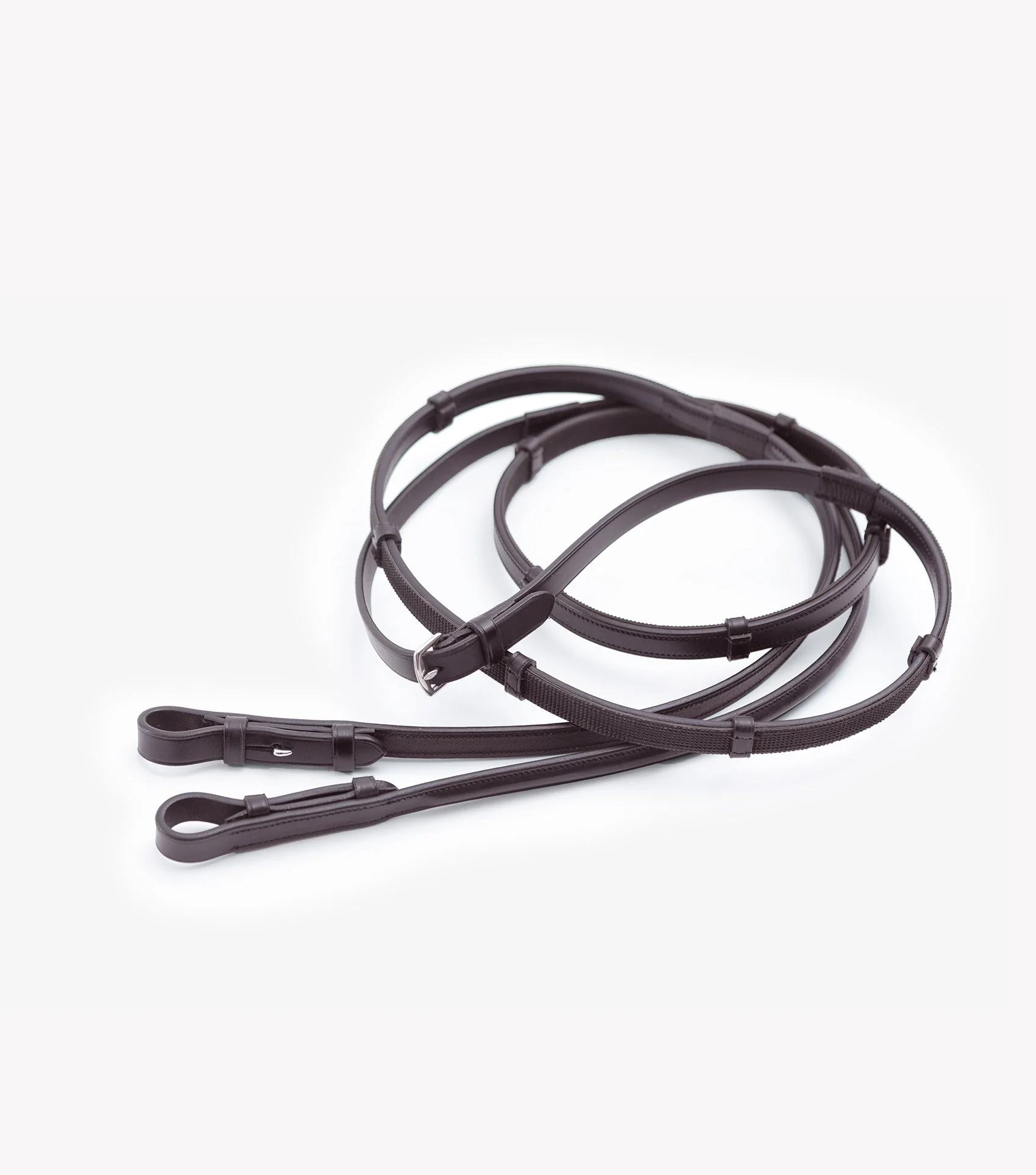 Salvatore Rubber & Leather Grip Reins Brown - Image 3