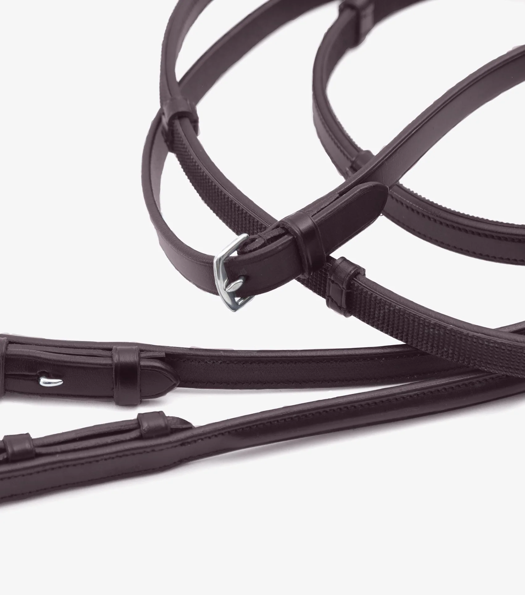 Salvatore Rubber & Leather Grip Reins Brown - Image 4