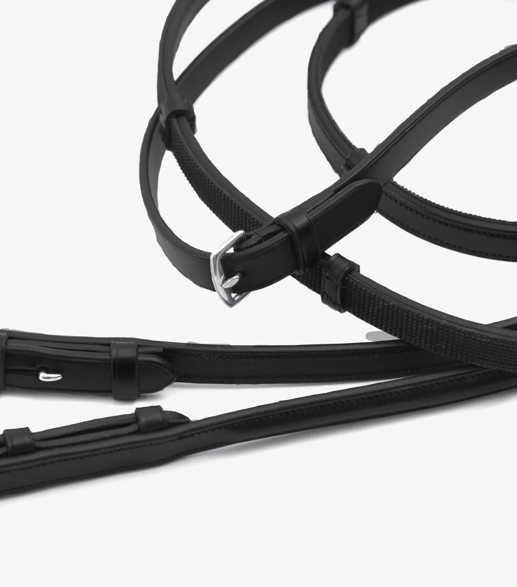 Salvatore Rubber & Leather Grip Reins Black - Image 4