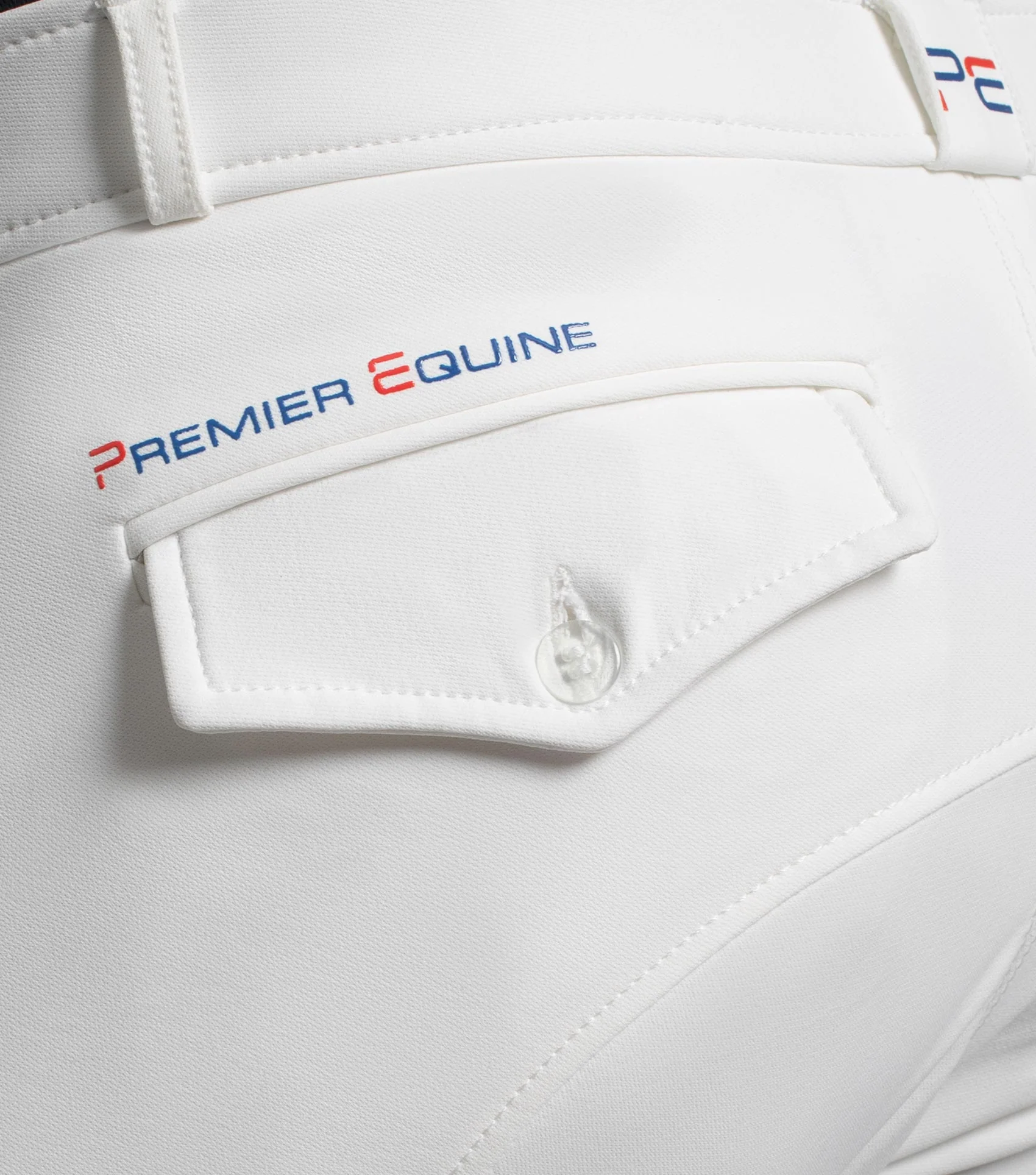 SALE - Santino Men's Gel Knee Competition Breeches White - Image 4
