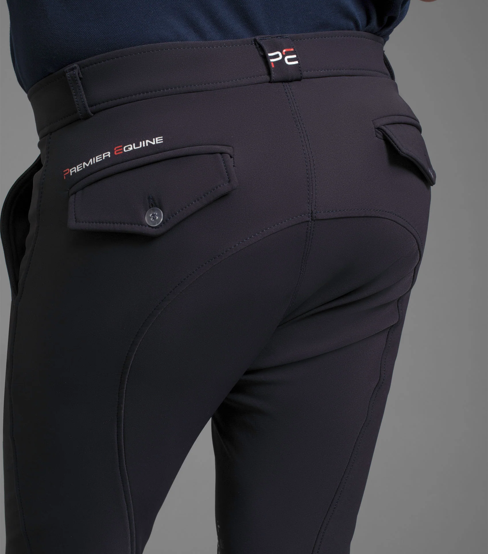 SALE - Santino Men's Gel Knee Riding Breeches Navy - Image 3