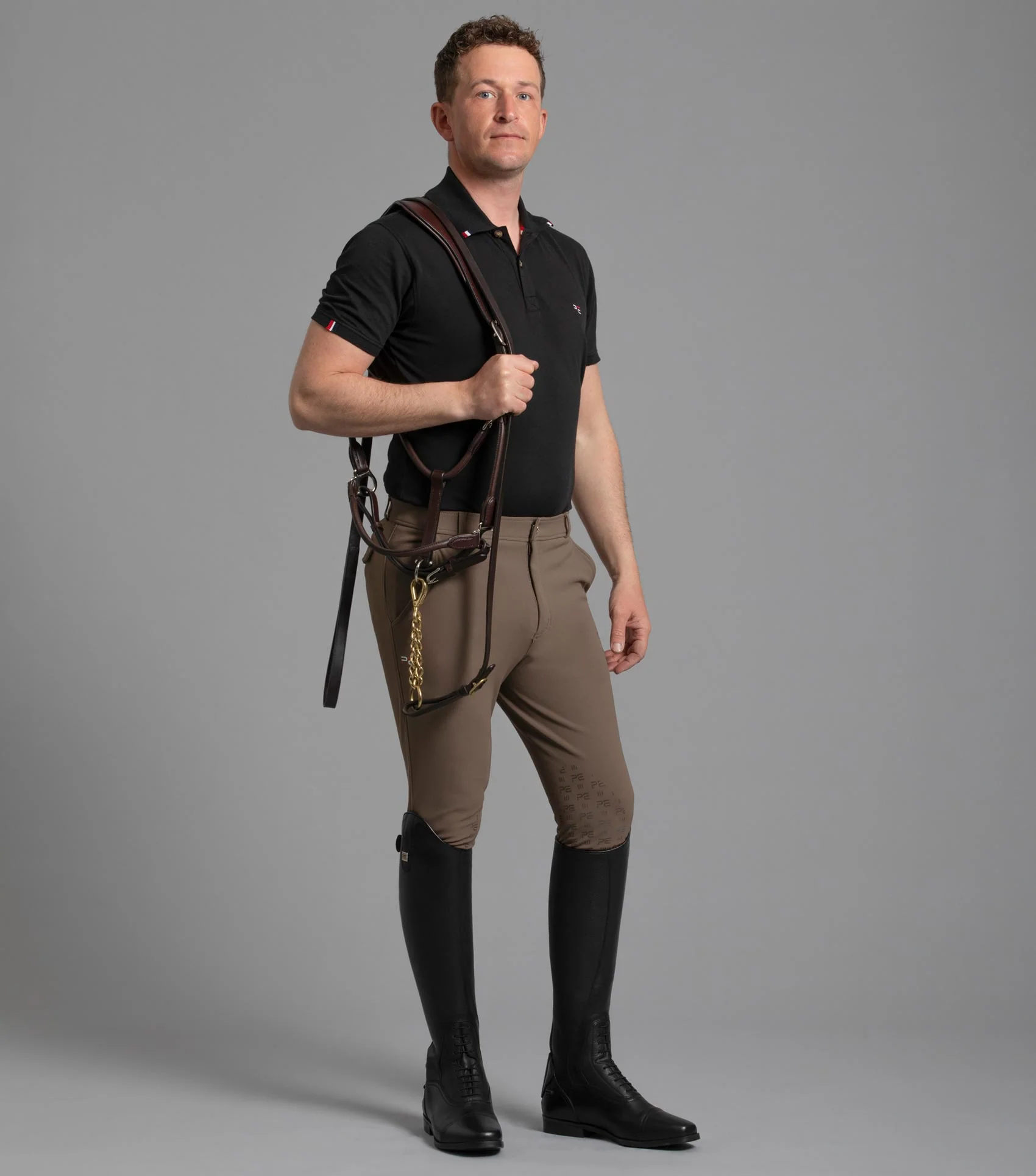 SALE - Santino Men's Gel Knee Riding Breeches Walnut - Image 6