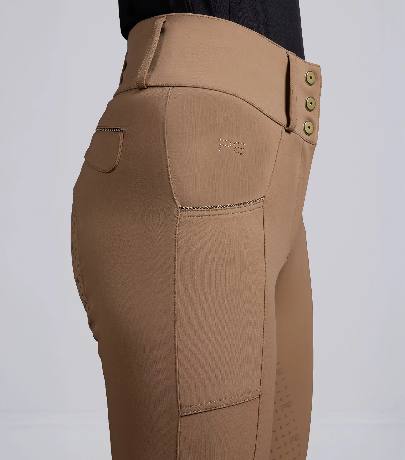 Sassari Womens Gel Full Seat Riding Breeches Caramel - Image 3