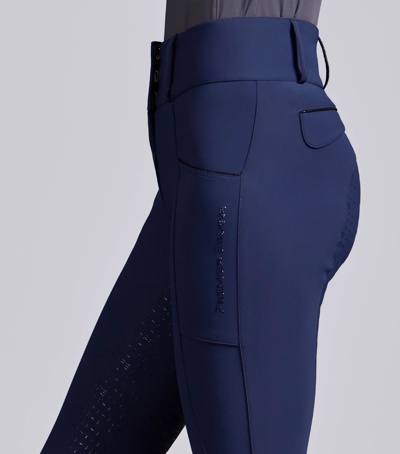 Sassari Womens Gel Full Seat Riding Breeches Navy - Image 3