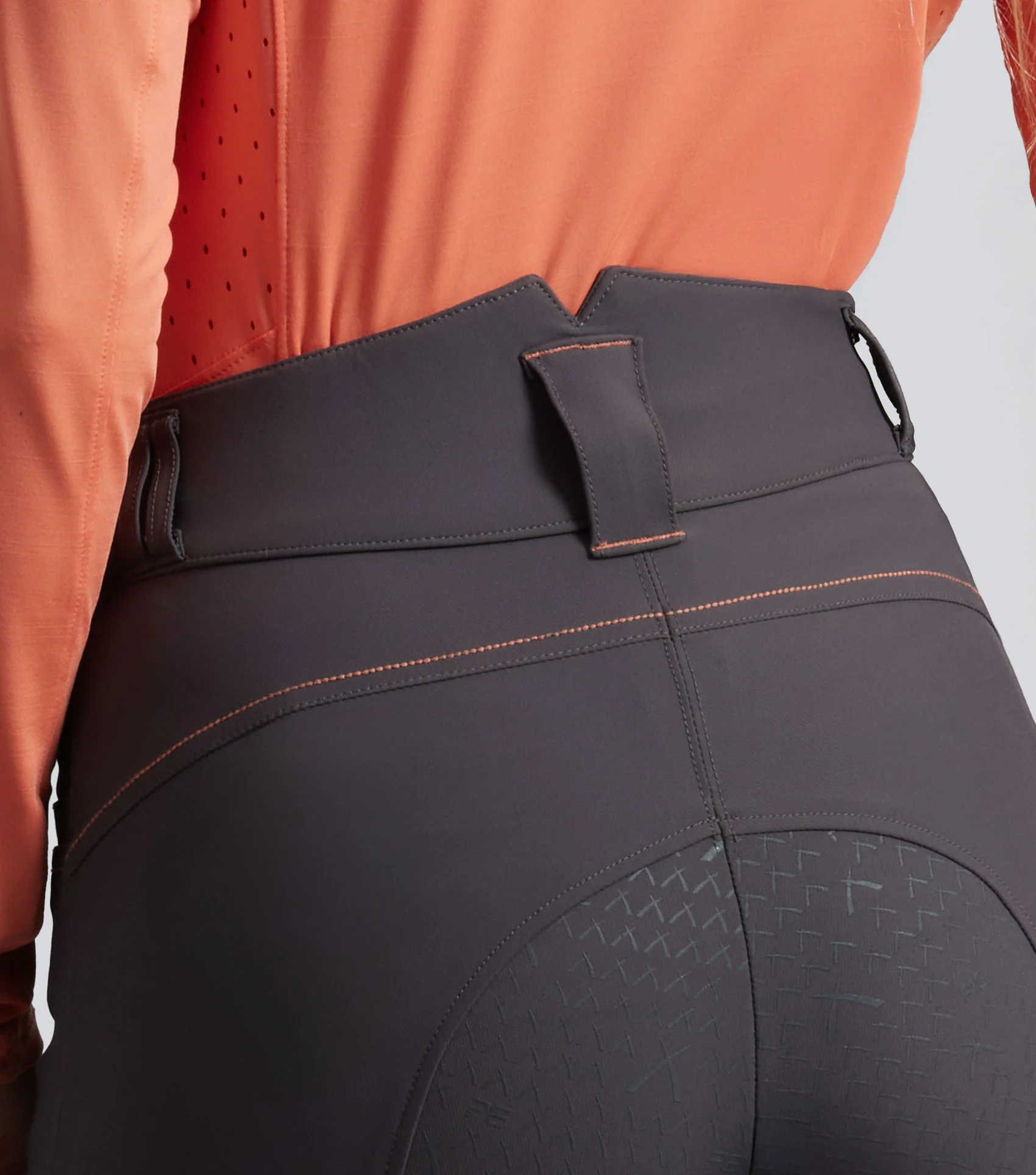 SALE - Savio Womens Full Seat Riding Breeches Anthracite Grey - Image 4