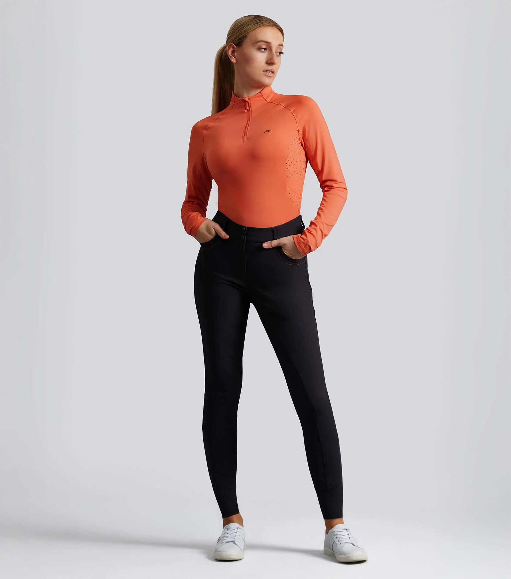 SALE - Savio Womens Full Seat Riding Breeches Anthracite Grey - Image 6