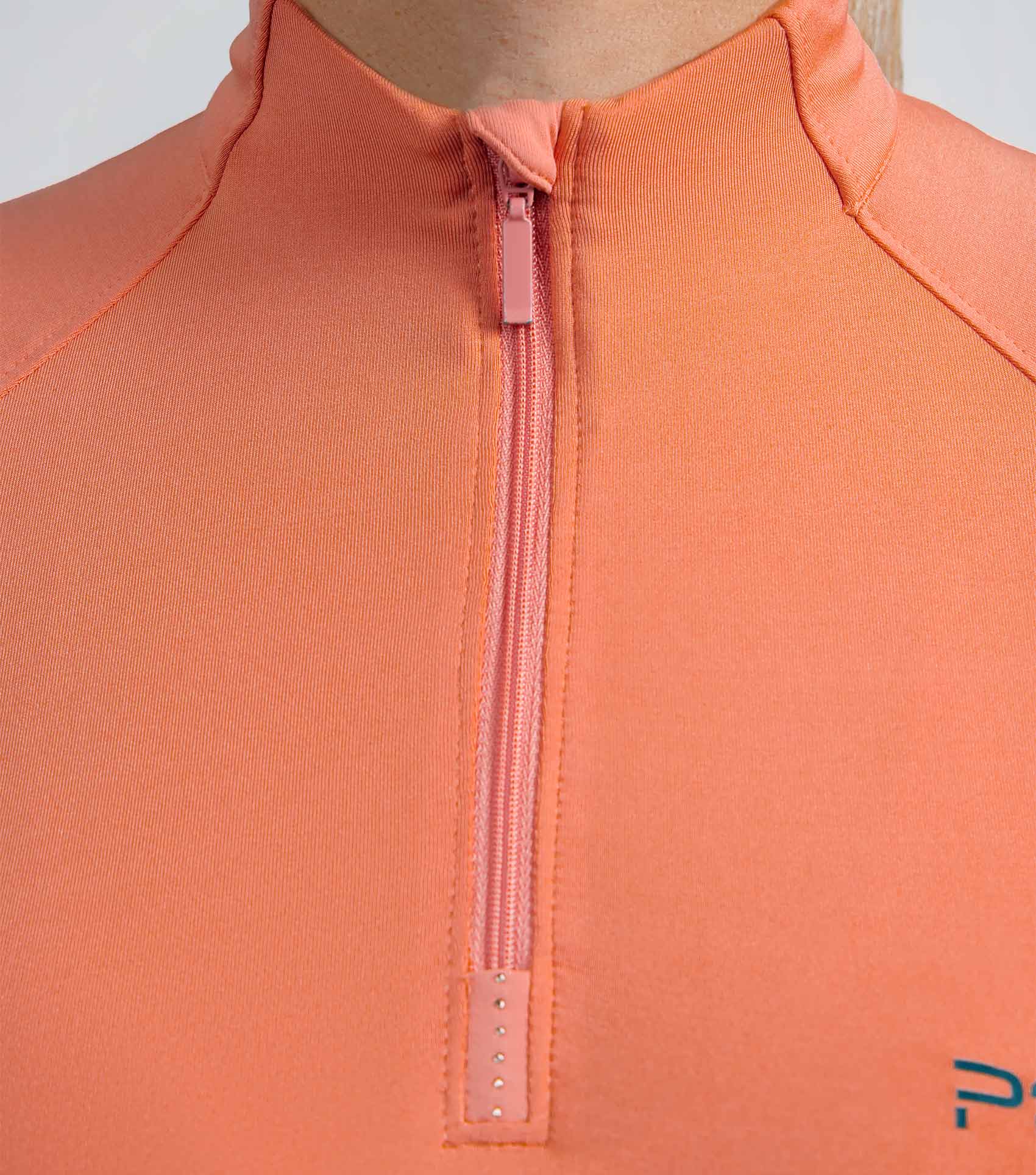 SALE - Savio Womens Long Sleeve Riding Top Coral - Image 3