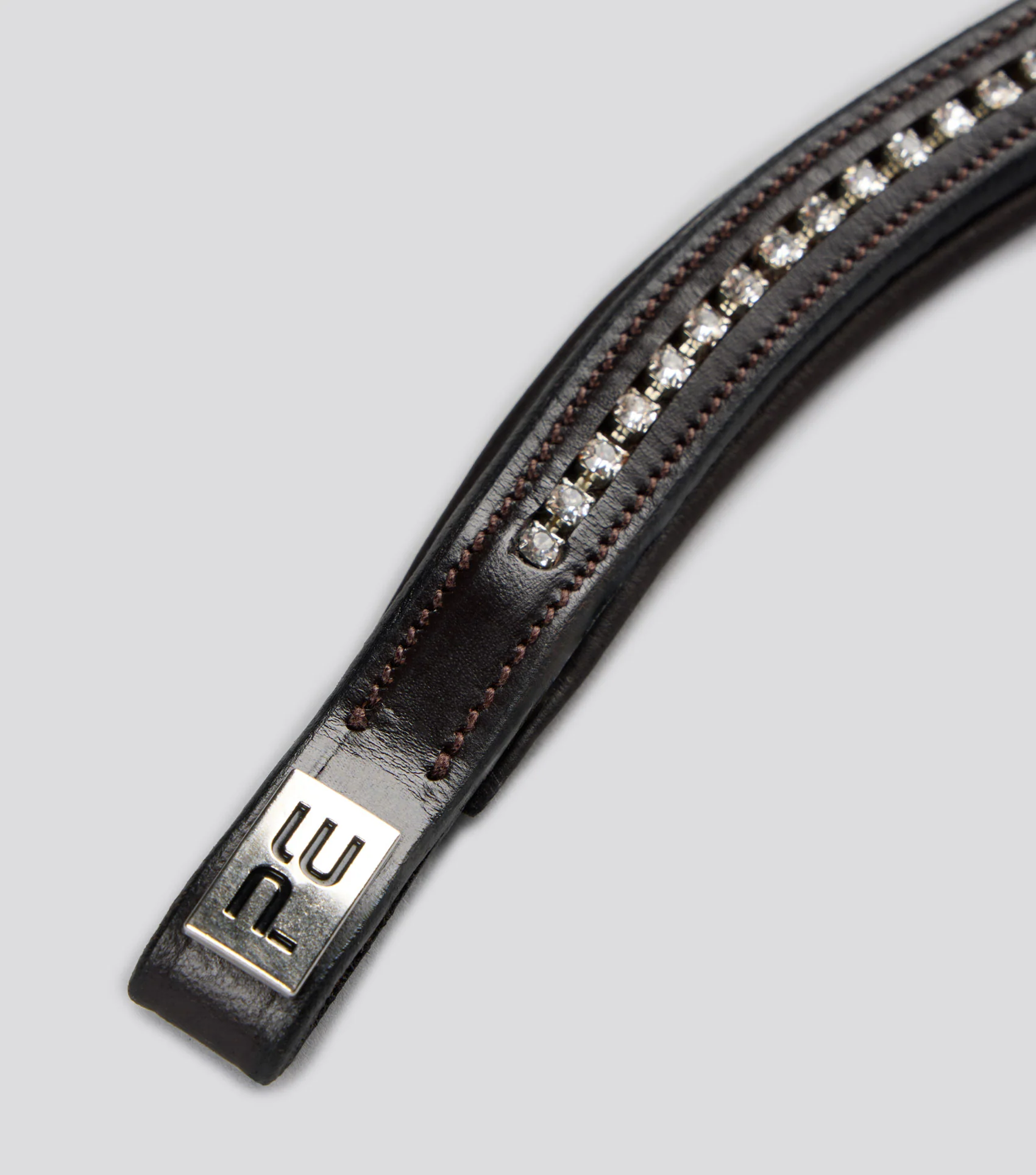 Shaped & Padded Browband / Swarovski Dark Havana - Image 6