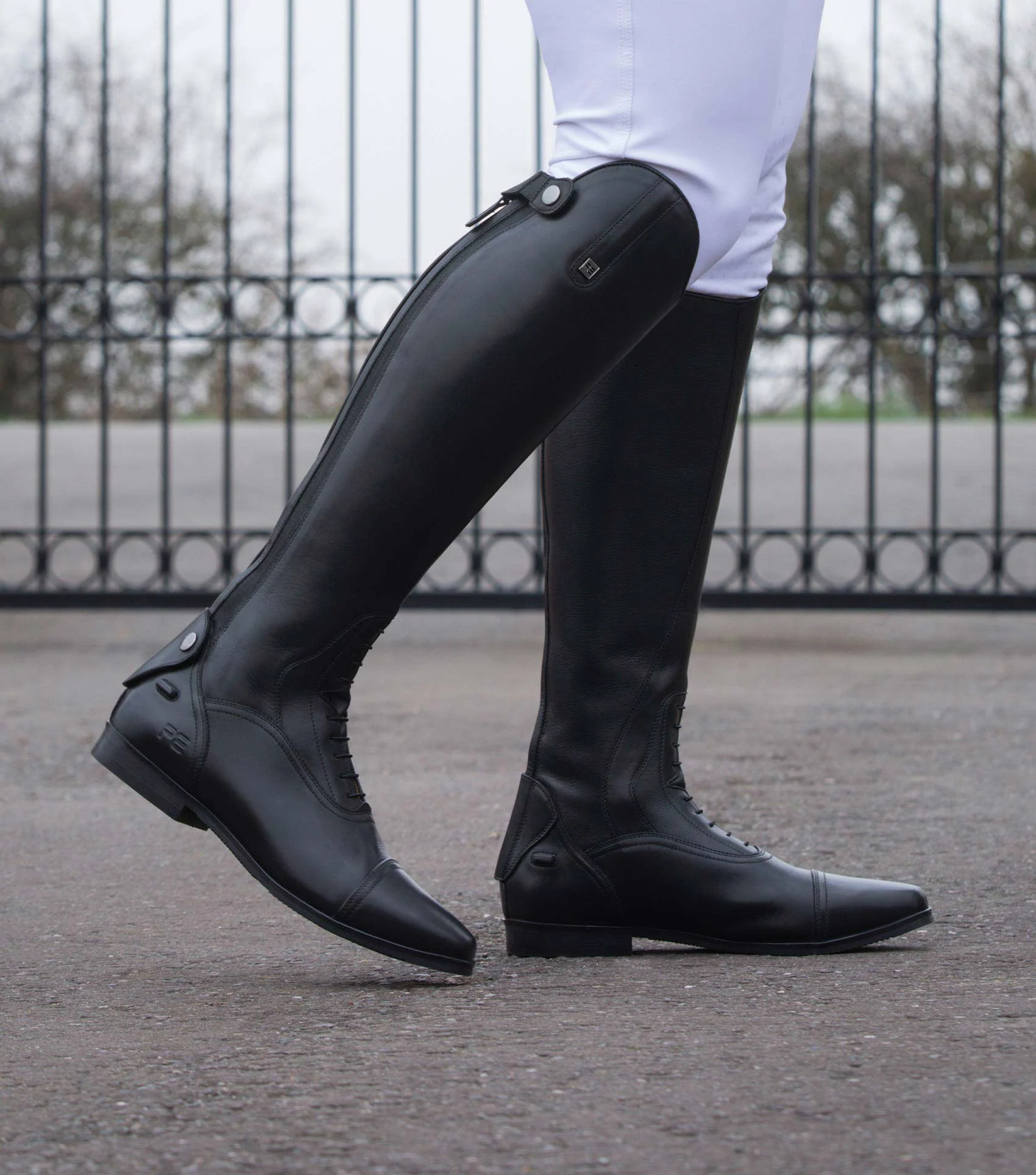 Silentio Mens Tall Leather Field Boot Black - Image 2