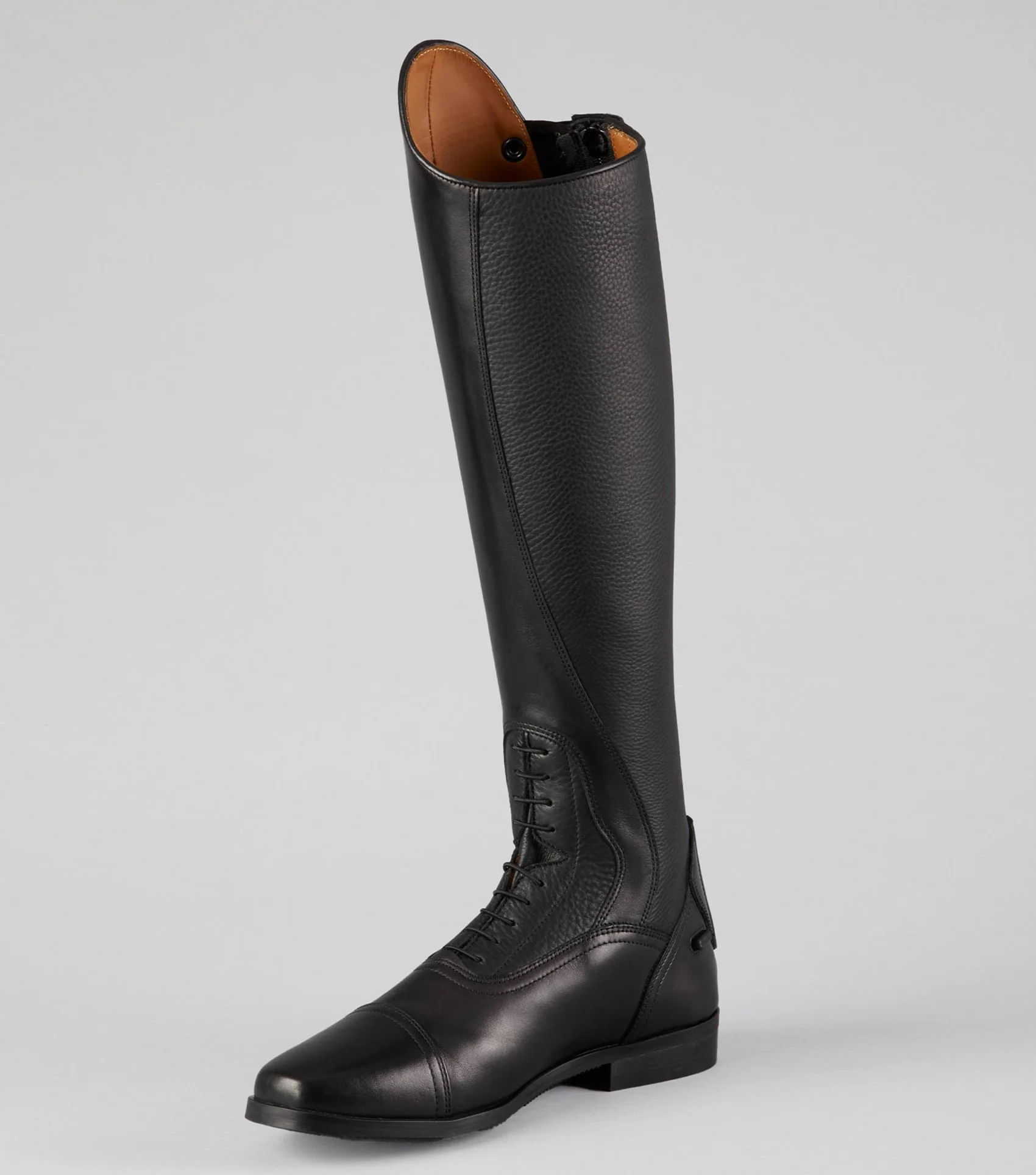 Silentio Mens Tall Leather Field Boot Black - Image 6
