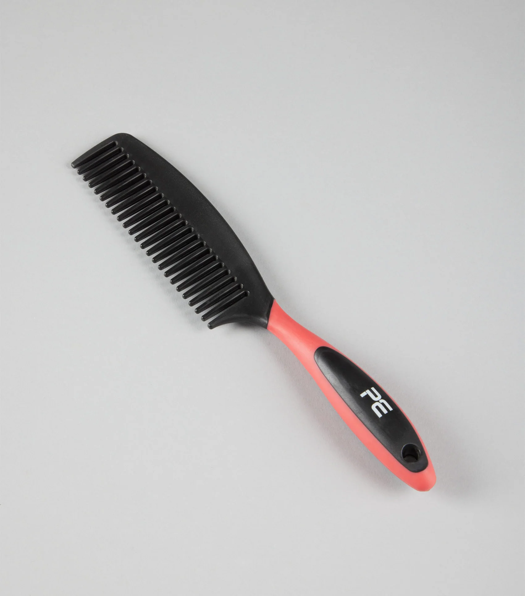 Soft-Touch Mane Comb with Handle Black & Red