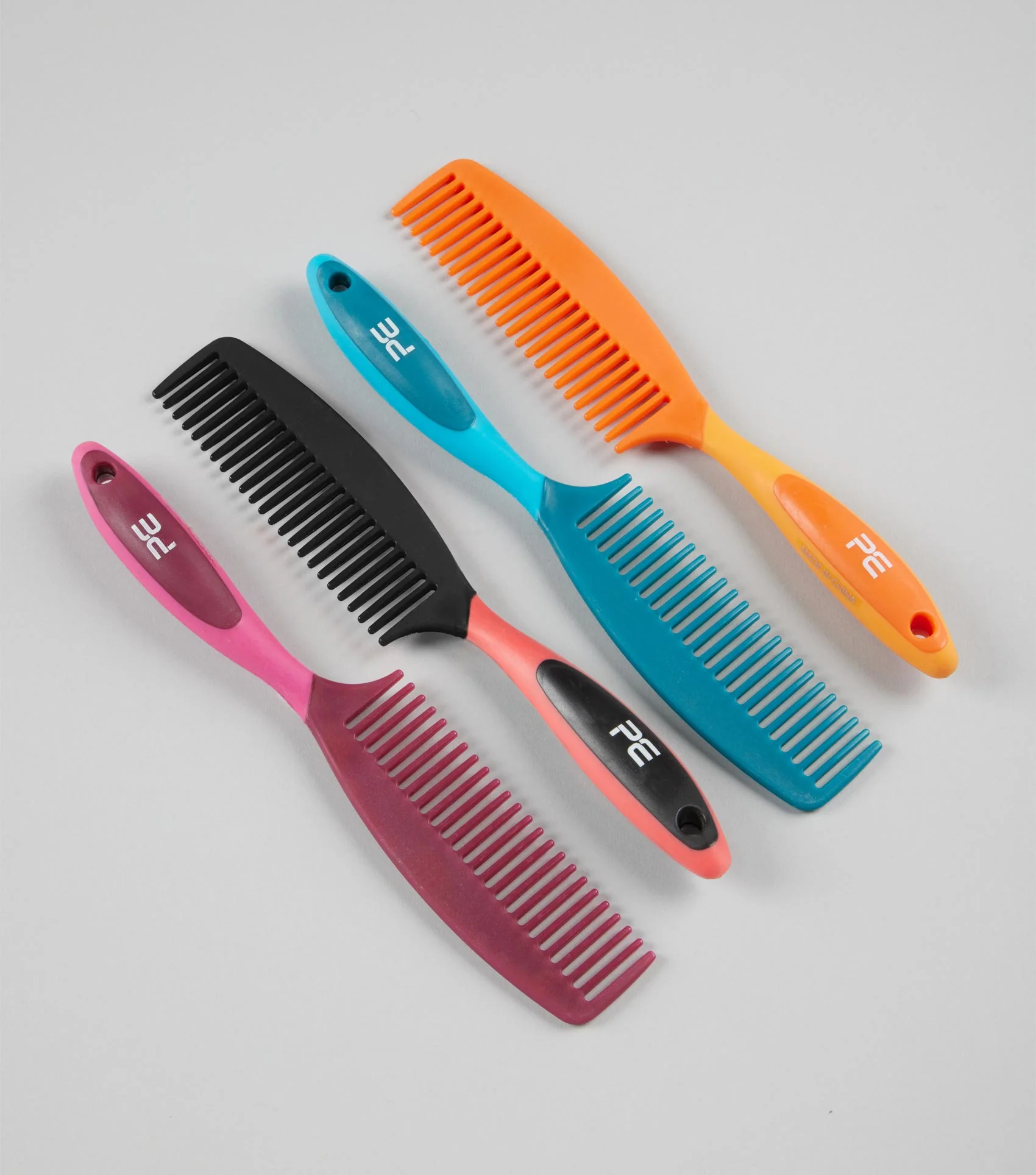 Soft-Touch Mane Comb with Handle Black & Red - Image 2