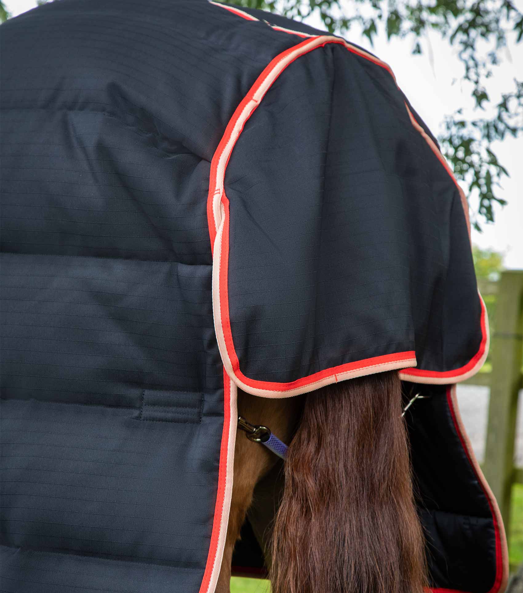 Stable Buster 450g Stable Rug with Neck Cover Black - Image 5