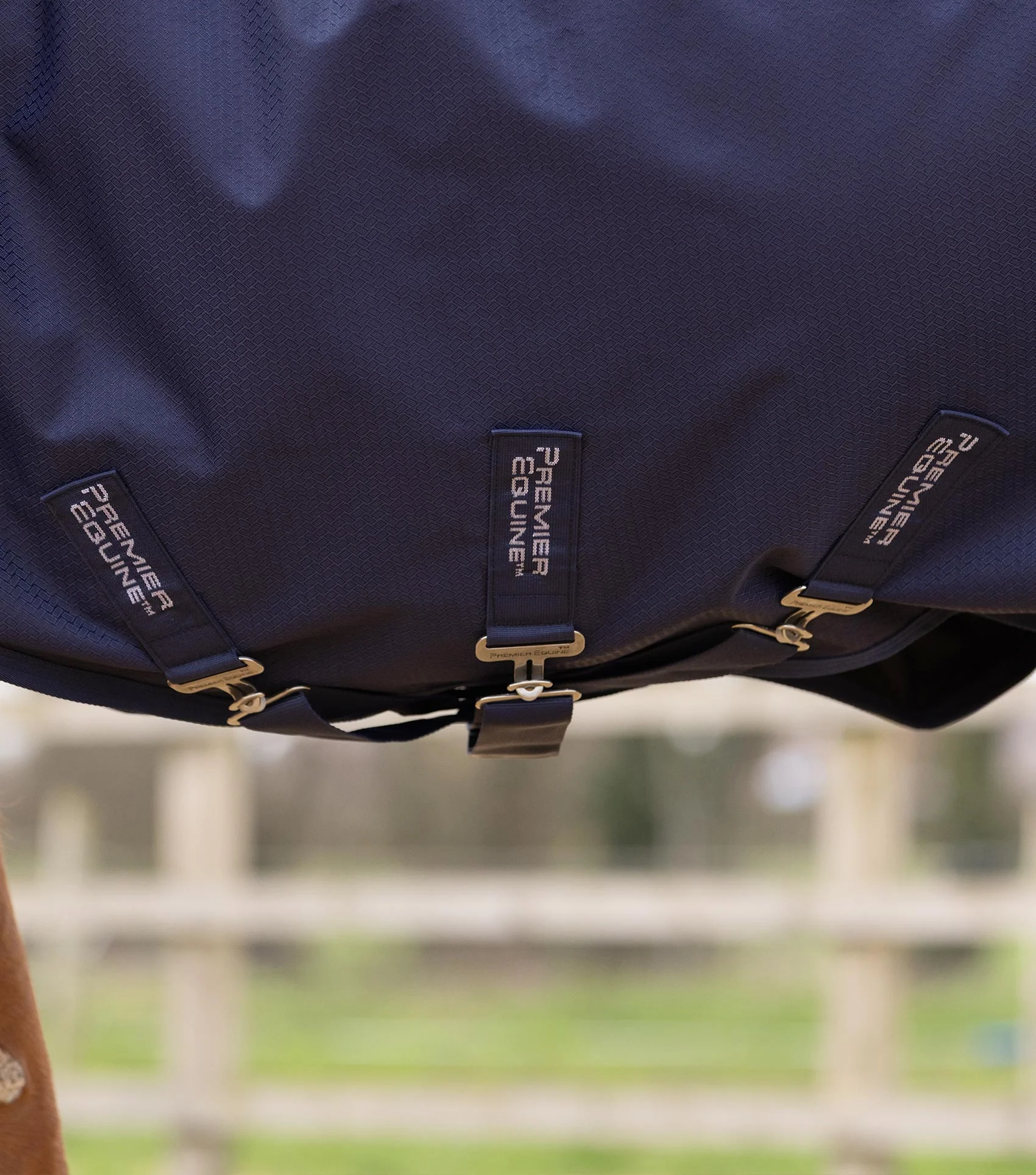 Stratus 600D Series 0g Turnout Rug with Classic Neck Cover Navy - Image 5
