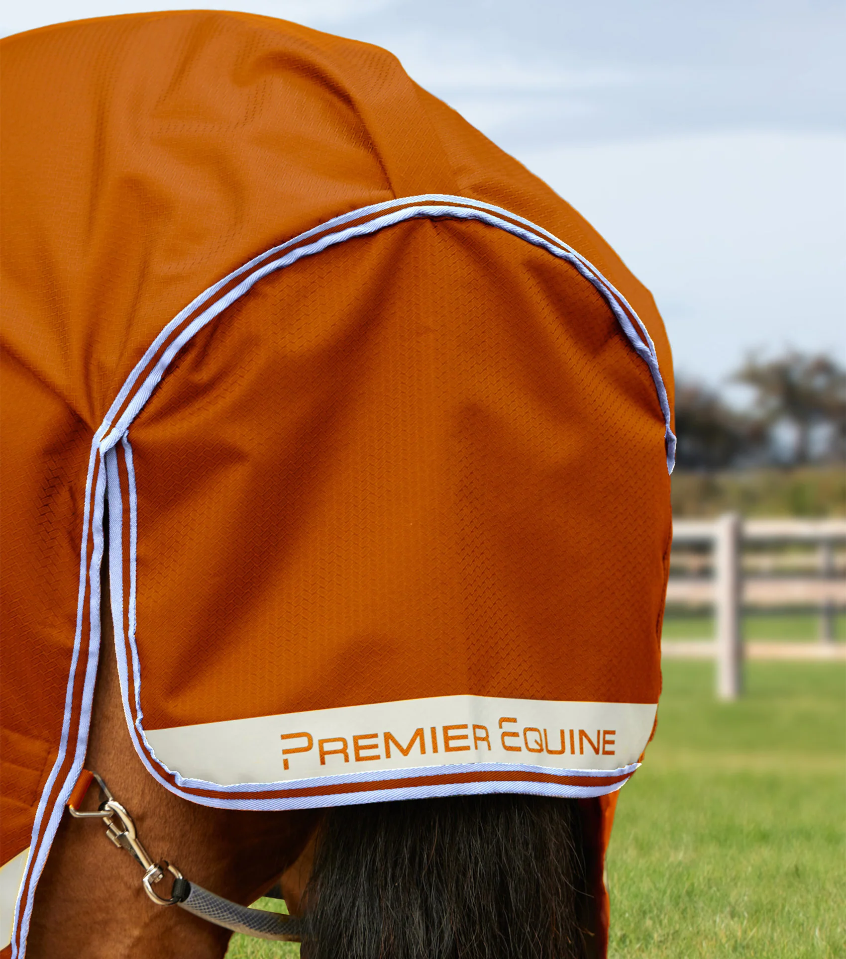 Stratus 600D Series 200g Turnout Rug with Classic Neck Cover Orange - Image 6