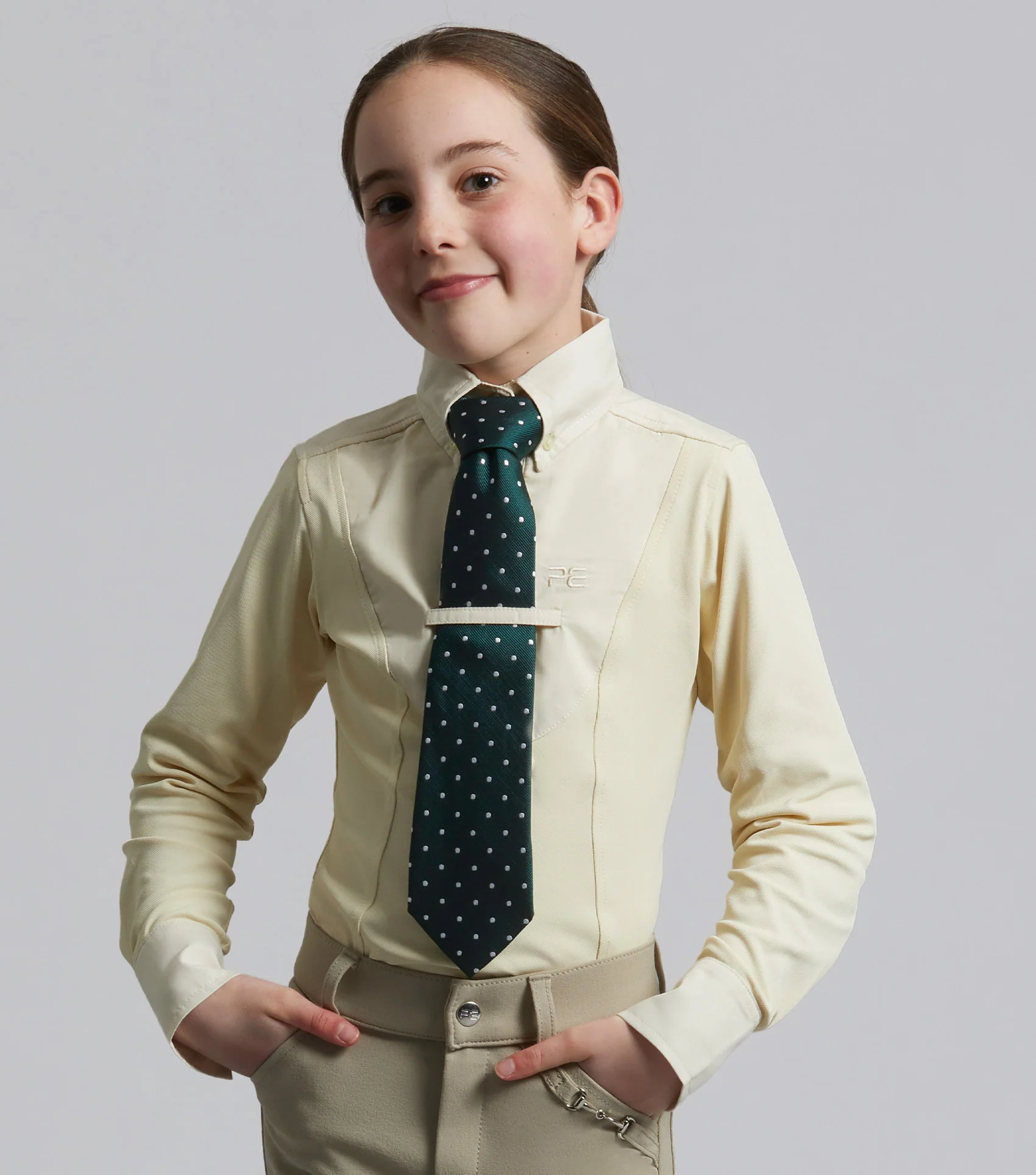 Tessa Girls Long Sleeve Show Shirt Vanilla