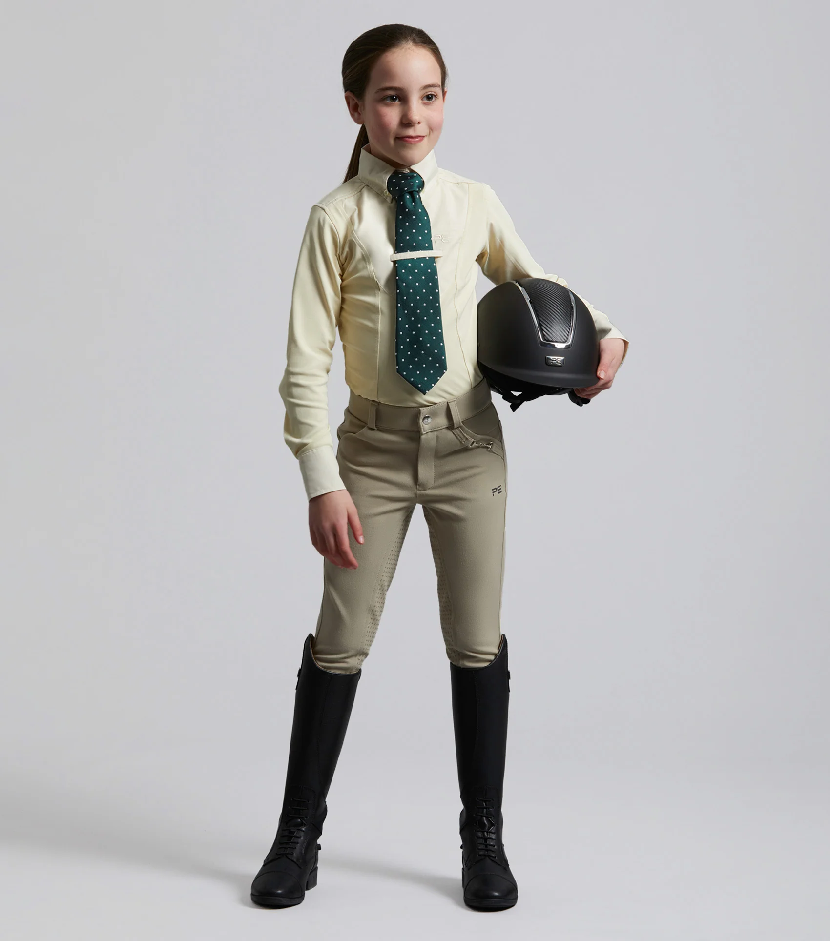 Tessa Girls Long Sleeve Show Shirt Vanilla - Image 2