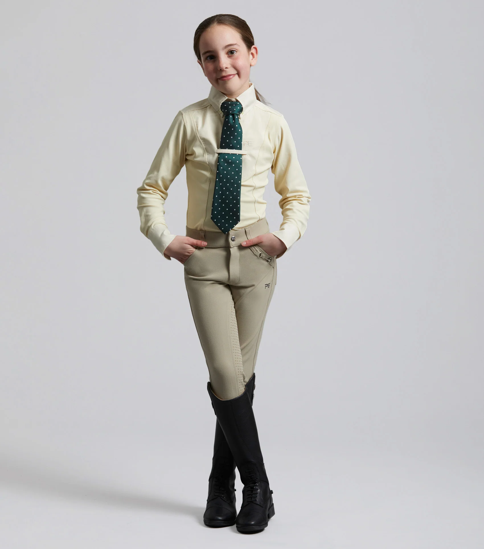 Tessa Girls Long Sleeve Show Shirt Vanilla - Image 6