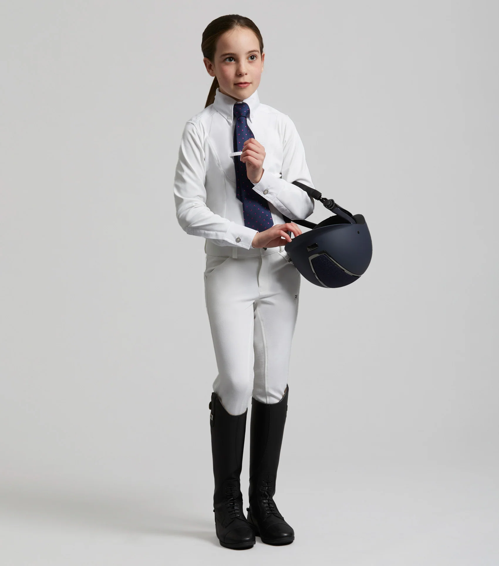 Tessa Girls Long Sleeve Show Shirt White - Image 6