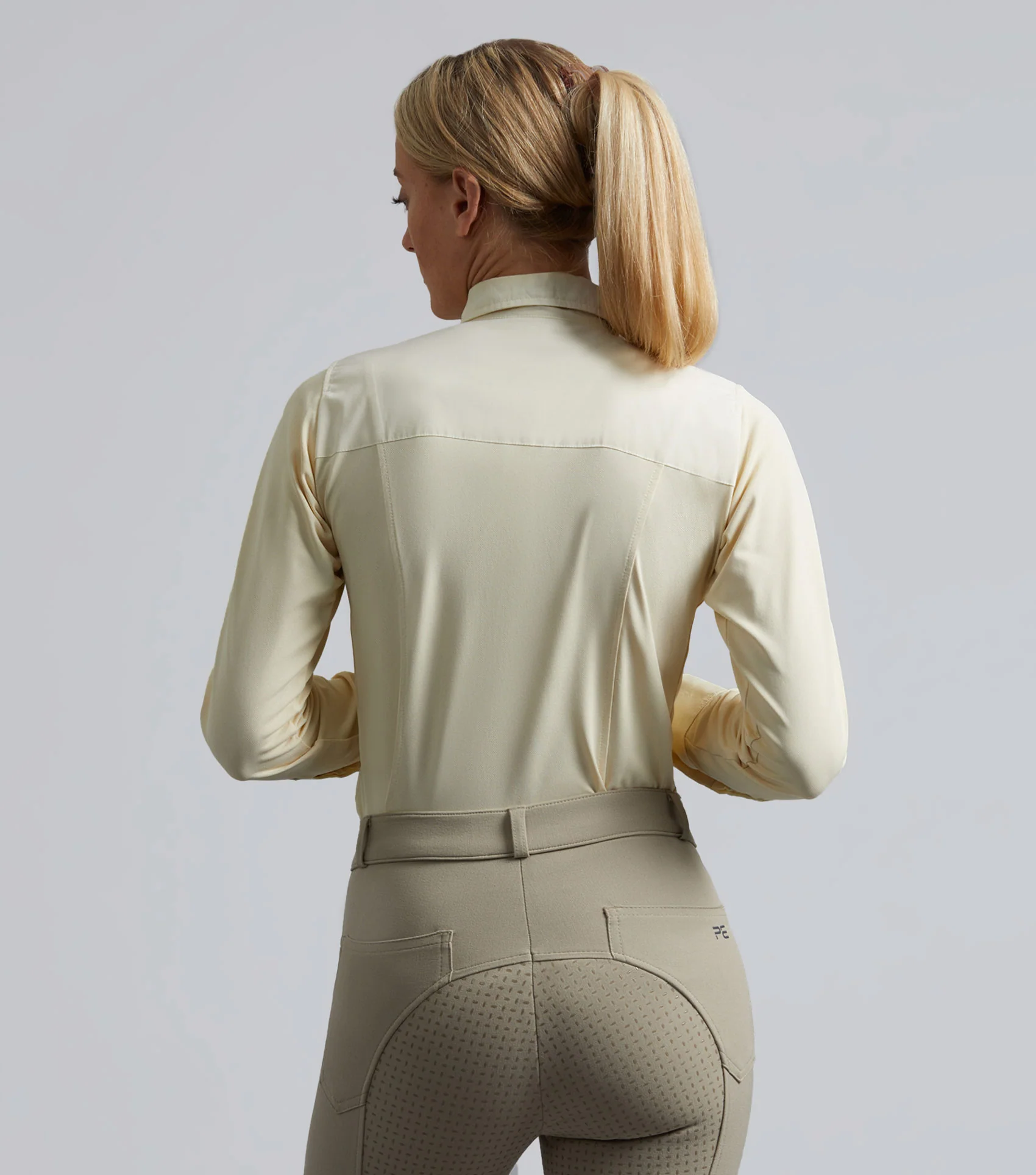 Tessa Ladies Long Sleeve Tie Shirt Vanilla - Image 3