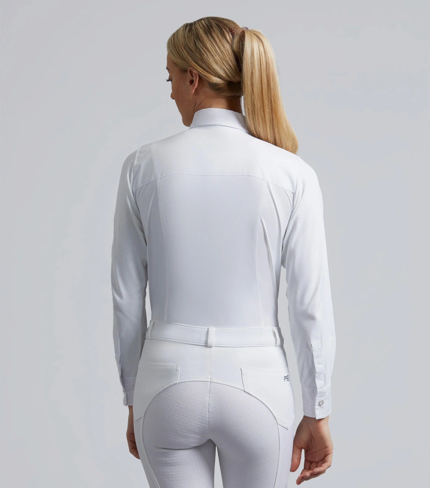 Tessa Ladies Long Sleeve Tie Shirt White - Image 3