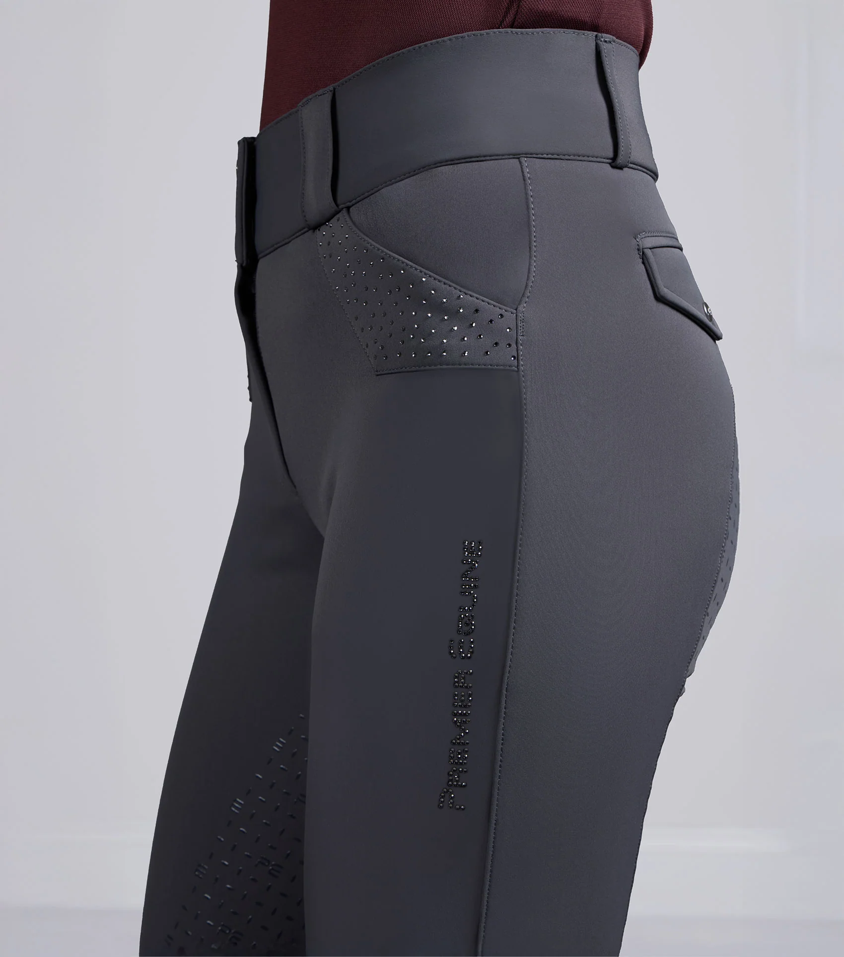 Torino II Womens Gel Full Seat Riding Breeches Anthracite - Image 3