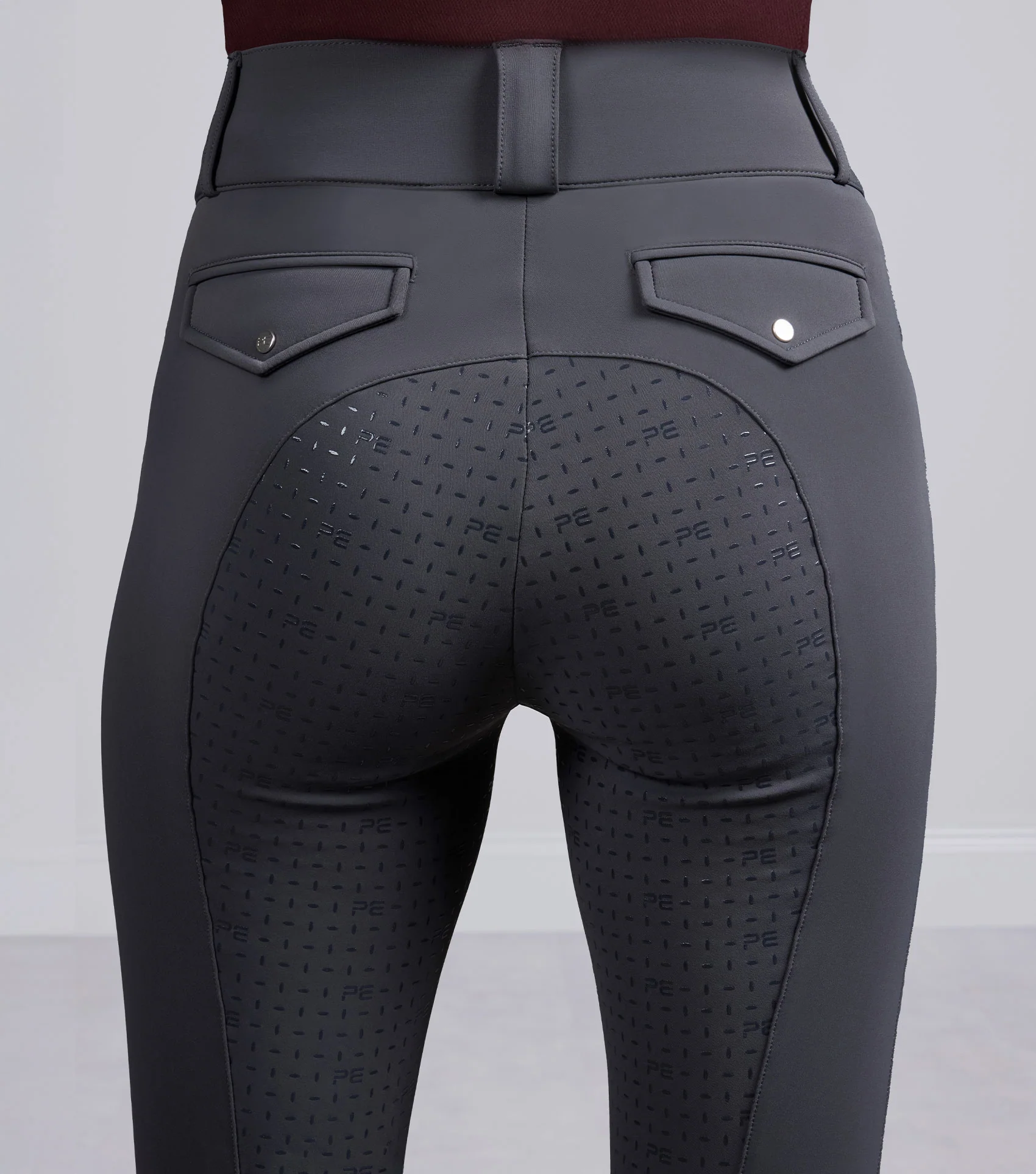 Torino II Womens Gel Full Seat Riding Breeches Anthracite - Image 4
