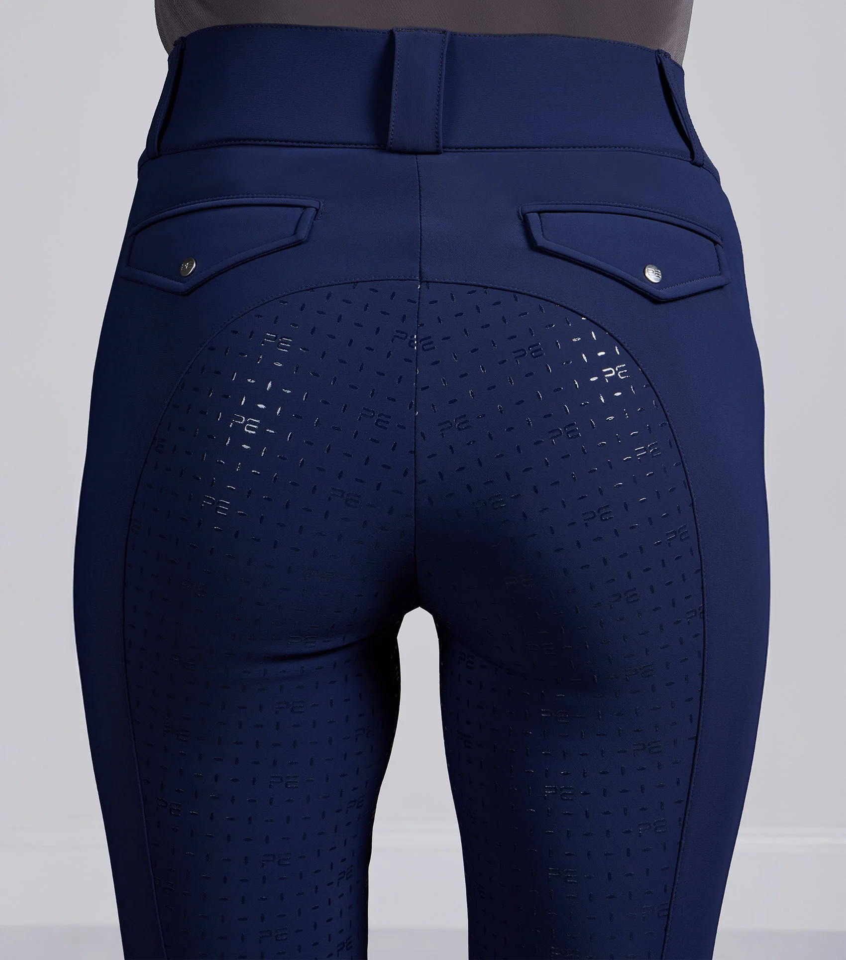 Torino II Womens Gel Full Seat Riding Breeches Navy - Image 4