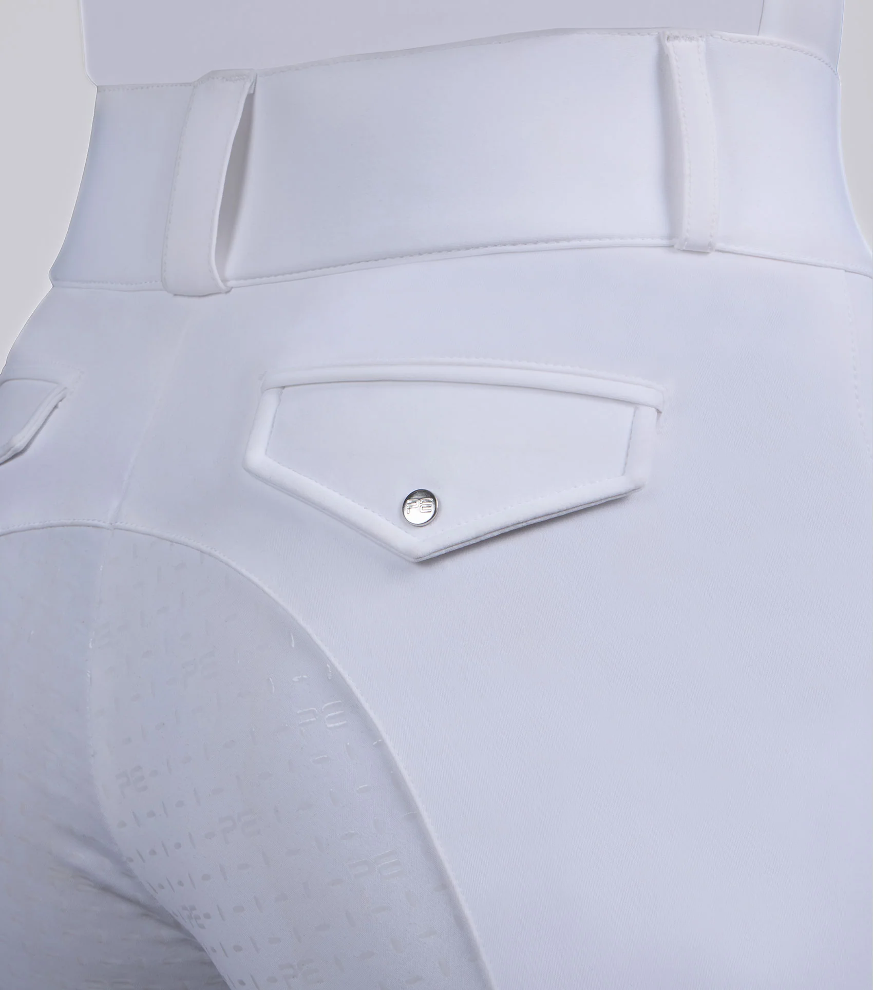 Torino II Womens Gel Full Seat Riding Breeches White - Image 4