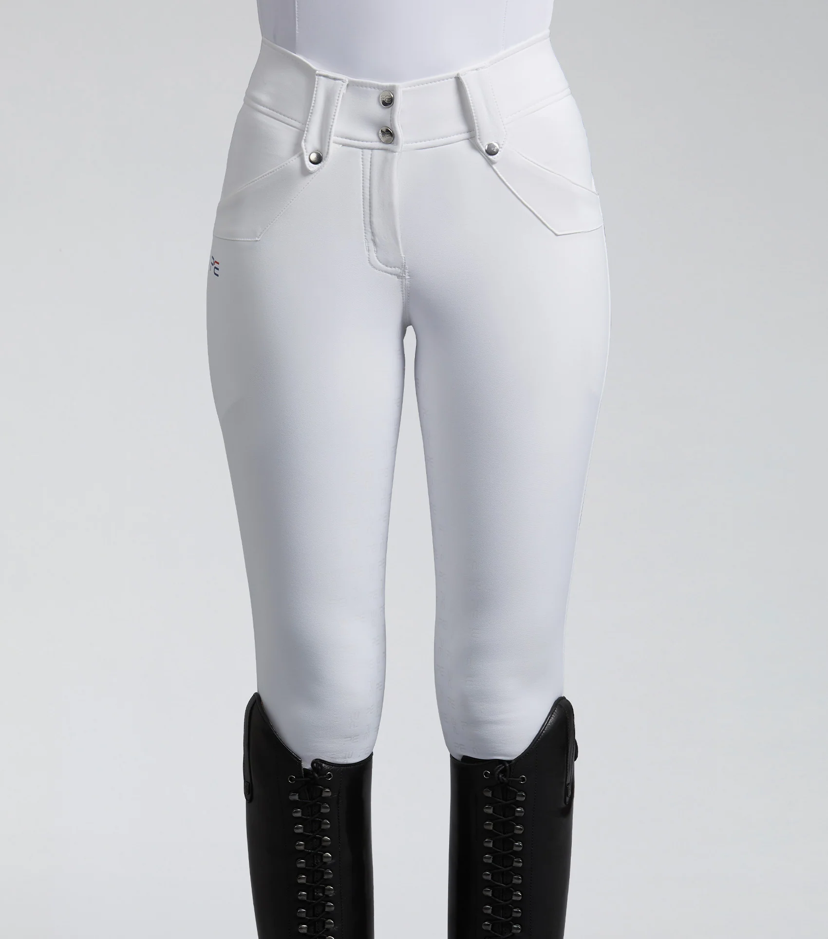 SALE - Torino Ladies Full Seat Gel Competition Riding Breeches White - Image 3