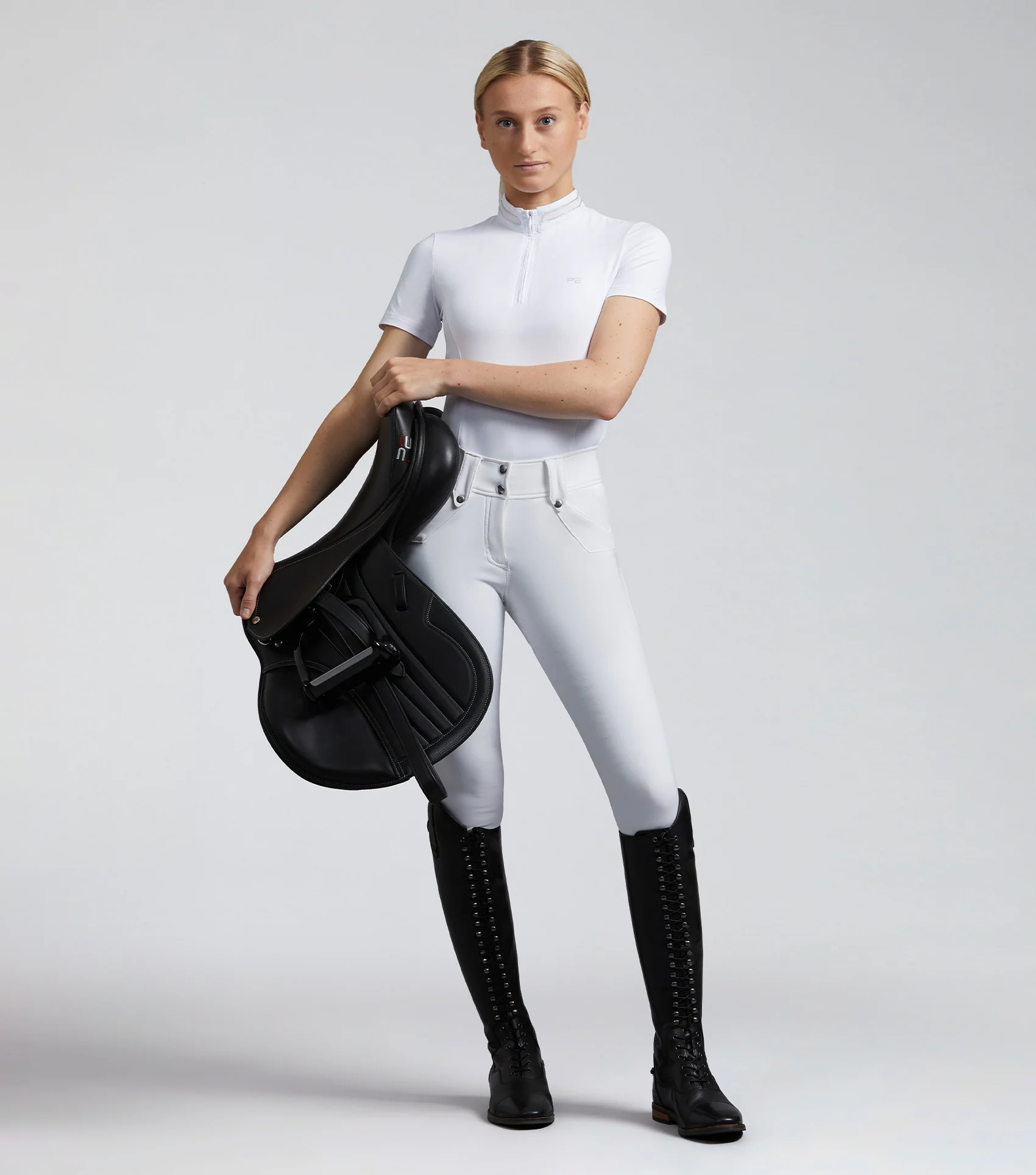 SALE - Torino Ladies Full Seat Gel Competition Riding Breeches White - Image 5