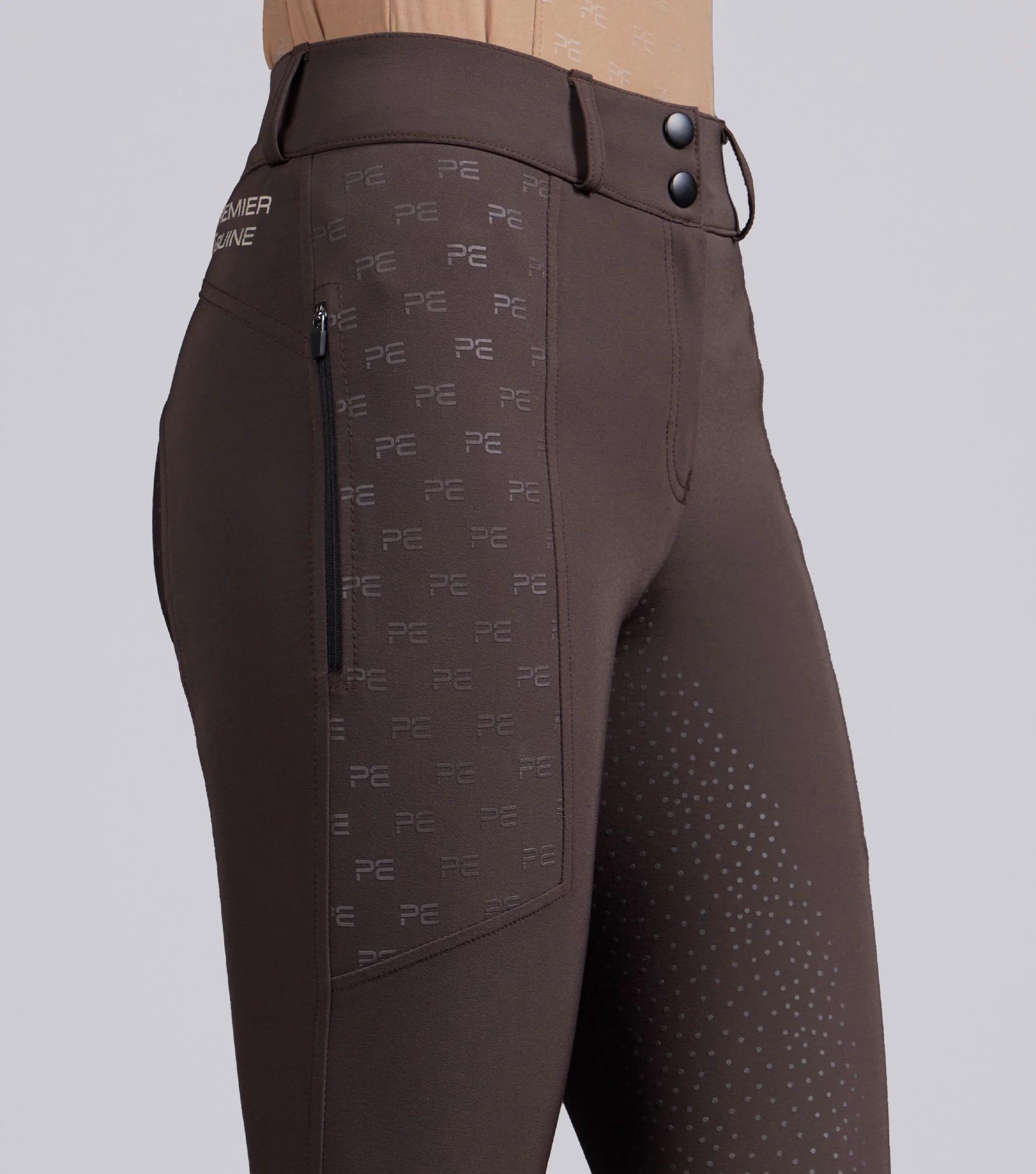 Valerius Womens Gel Full Seat Riding Breeches Brown - Image 2