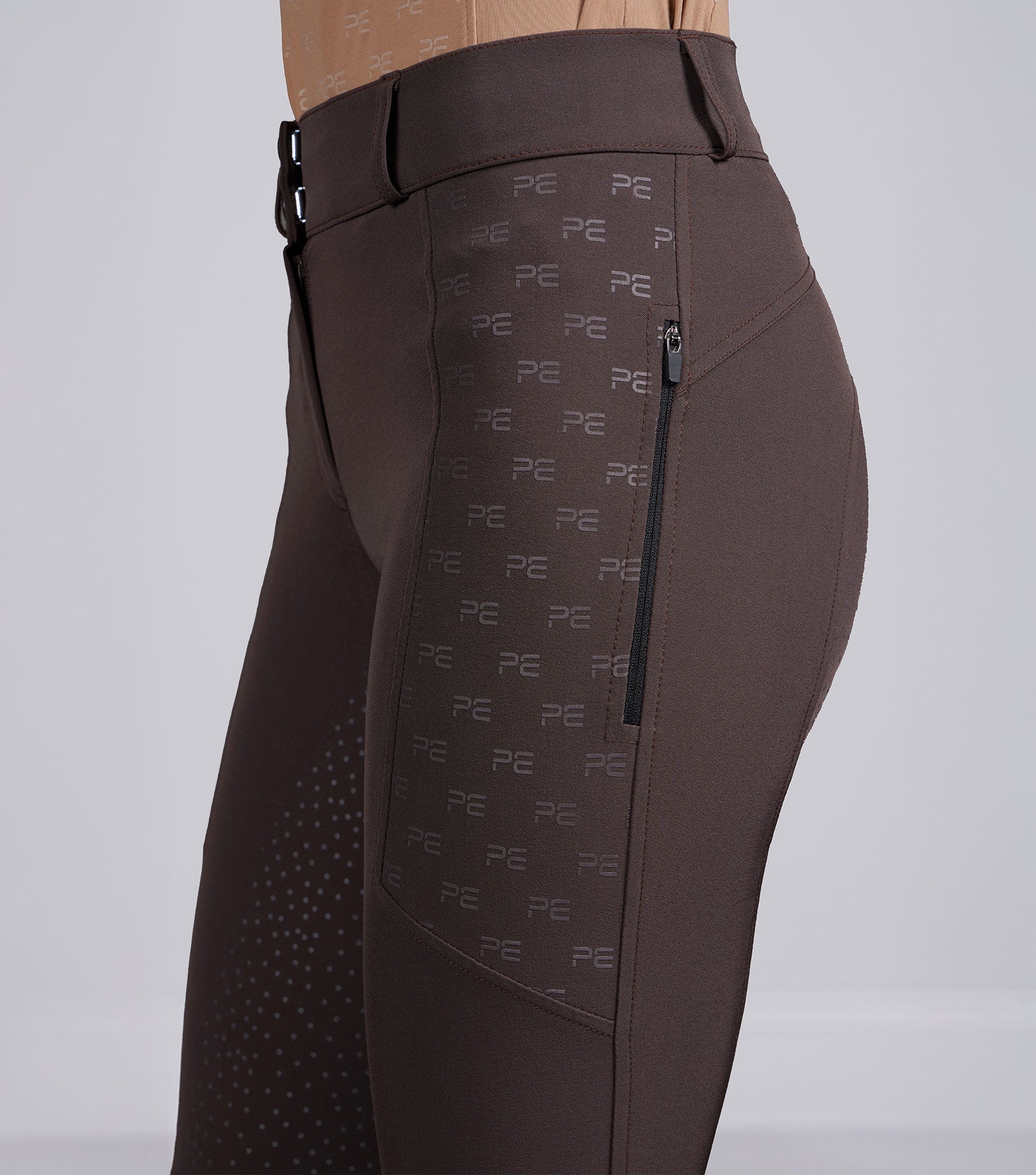 Valerius Womens Gel Full Seat Riding Breeches Brown - Image 3