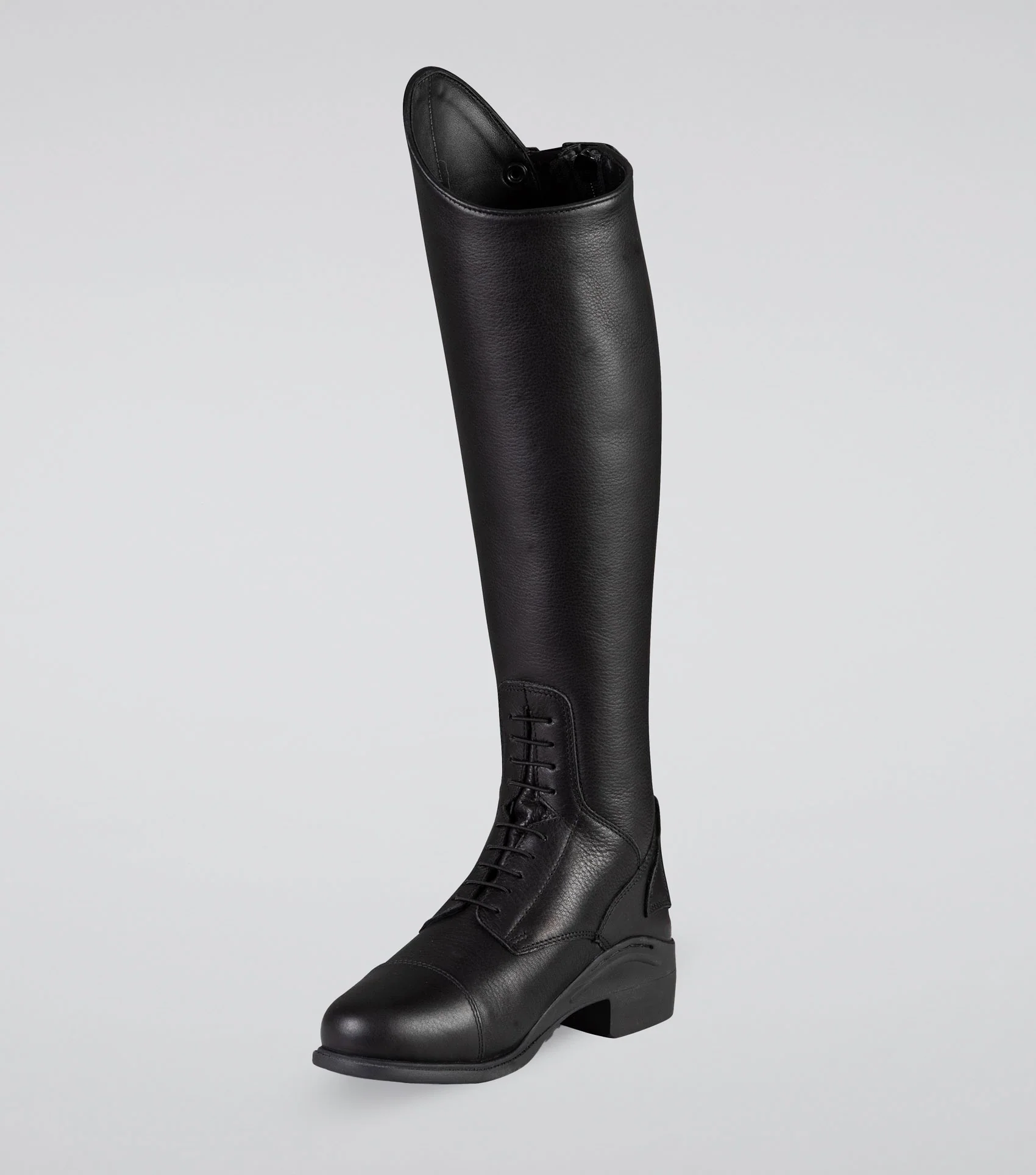 Vallardi Ladies Leather Field Tall Riding Boots Black - Image 3