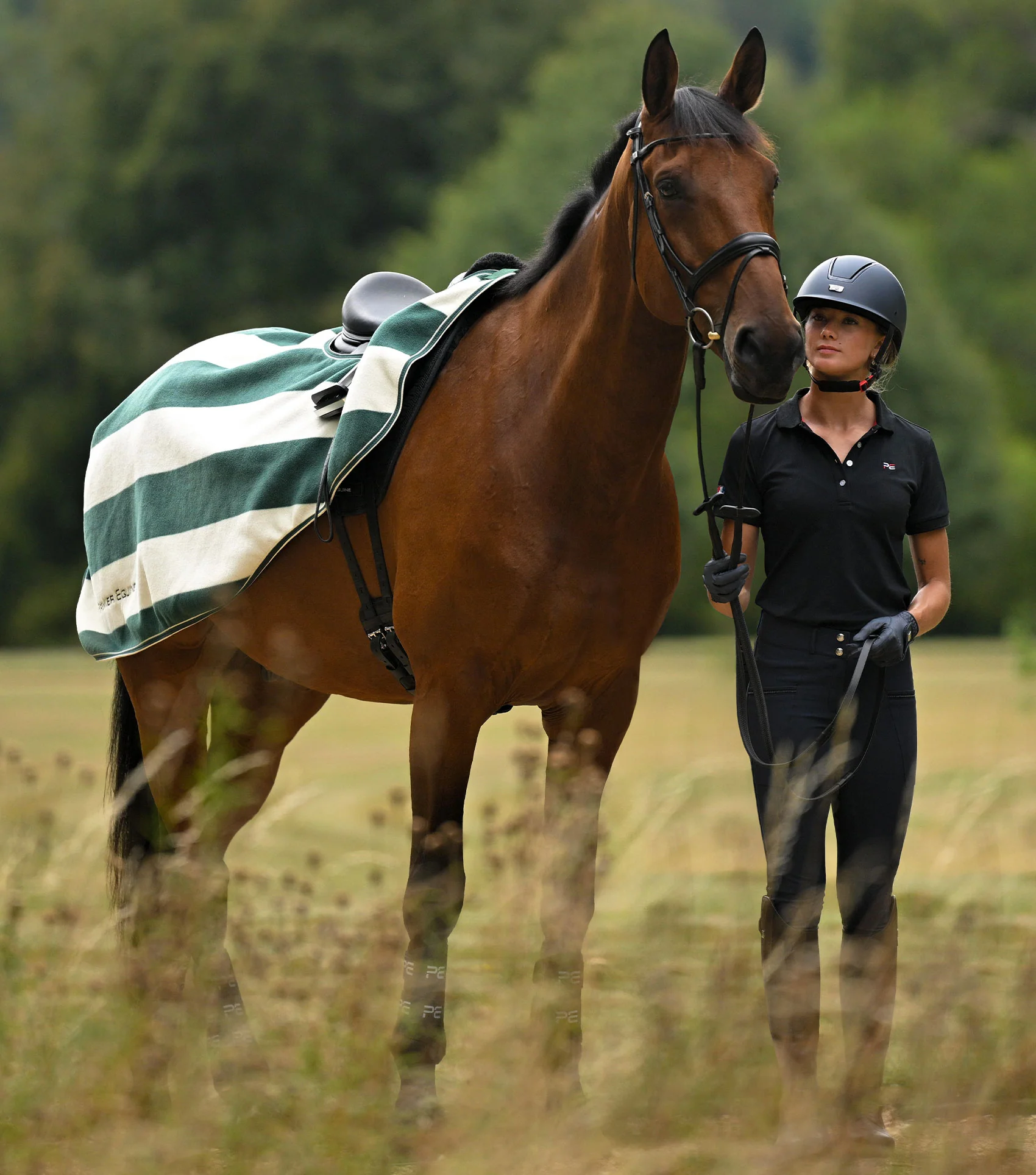 Vellus Horse Fleece Exercise Sheet Green/White - Image 5