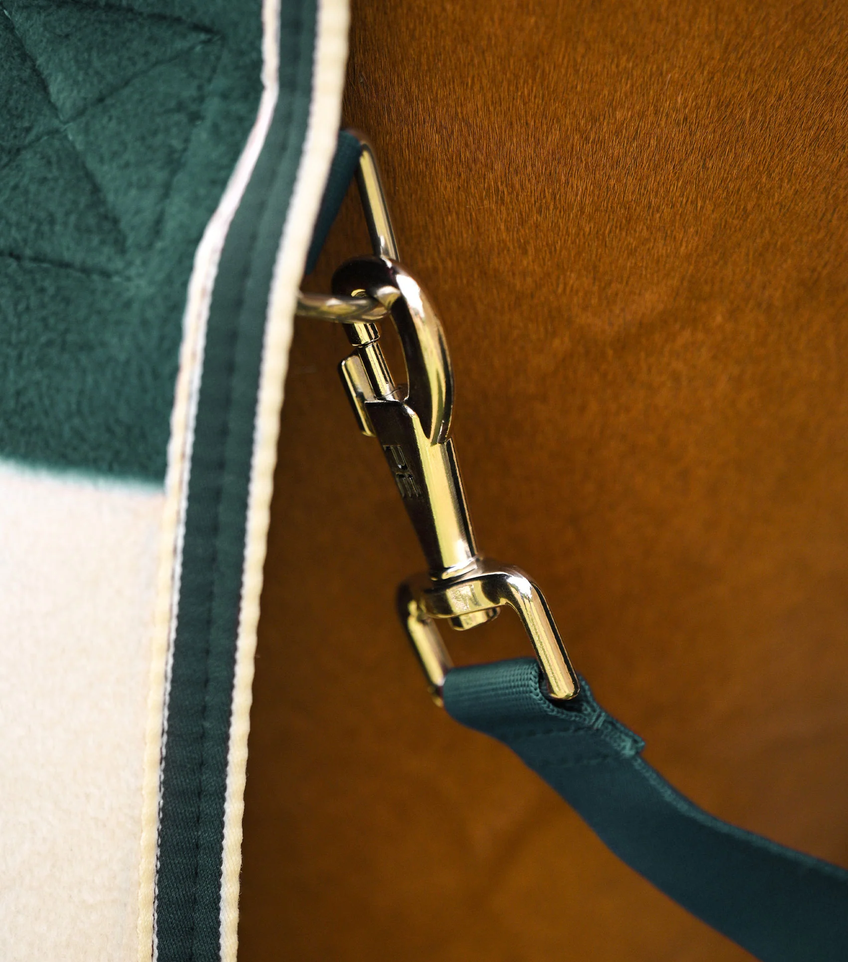 Vellus Horse Fleece Rug Green/White - Image 6