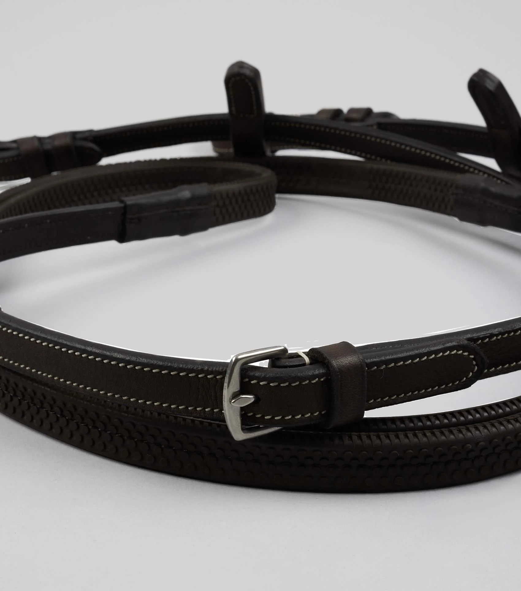 Veneto Rubber Grip Reins Brown - Image 4