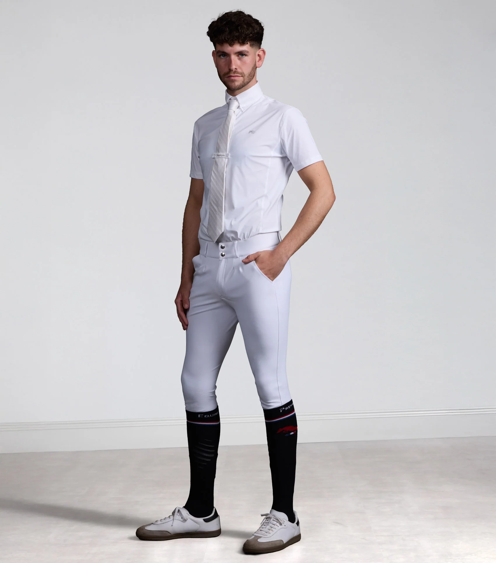 Verismo Men's Gel Knee Riding Breeches White - Image 6