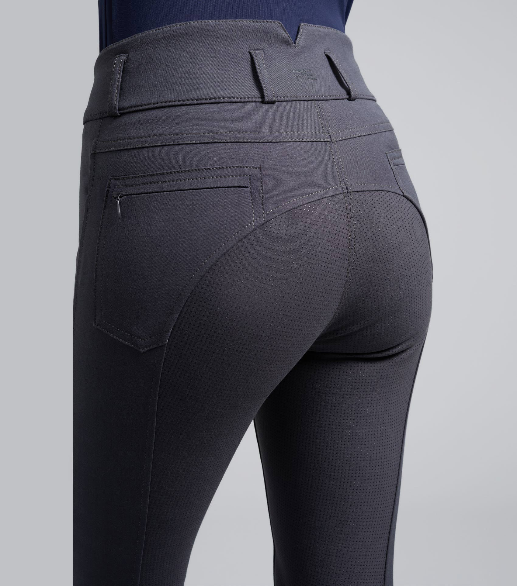 SALE - Virtue Ladies Full Seat Gel Riding Breeches Anthracite - Image 3