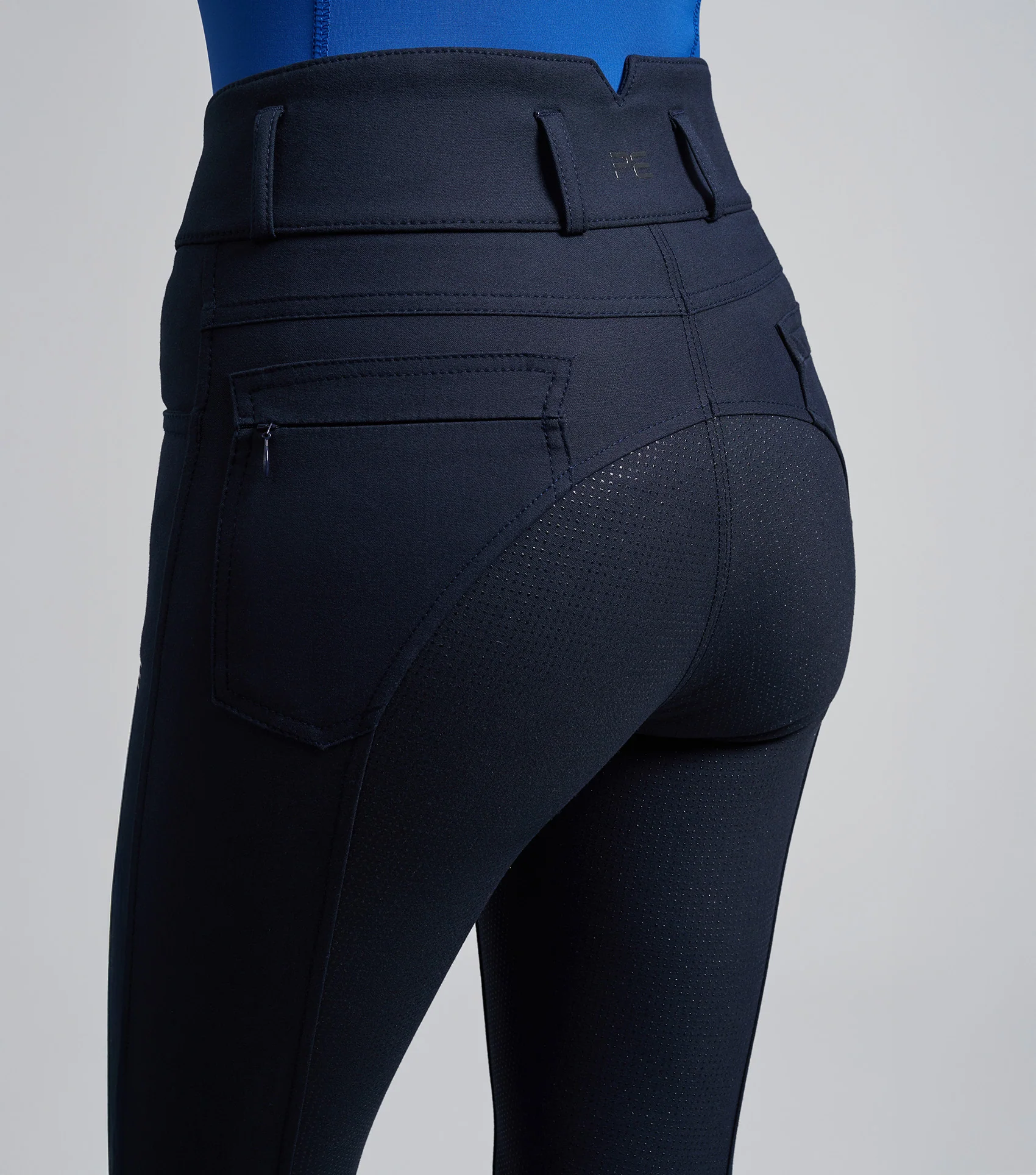 SALE - Virtue Ladies Full Seat Gel Riding Breeches Navy - Image 3