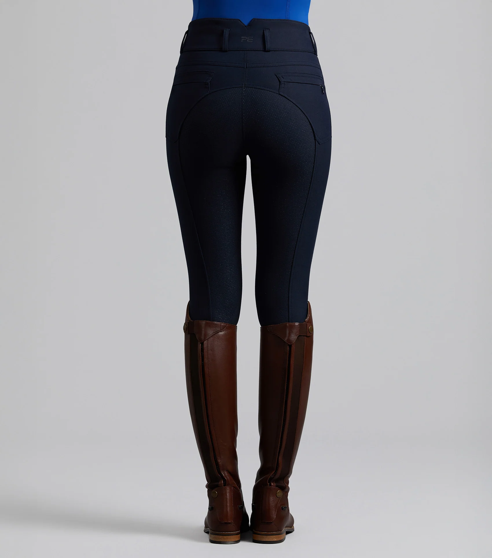SALE - Virtue Ladies Full Seat Gel Riding Breeches Navy - Image 4