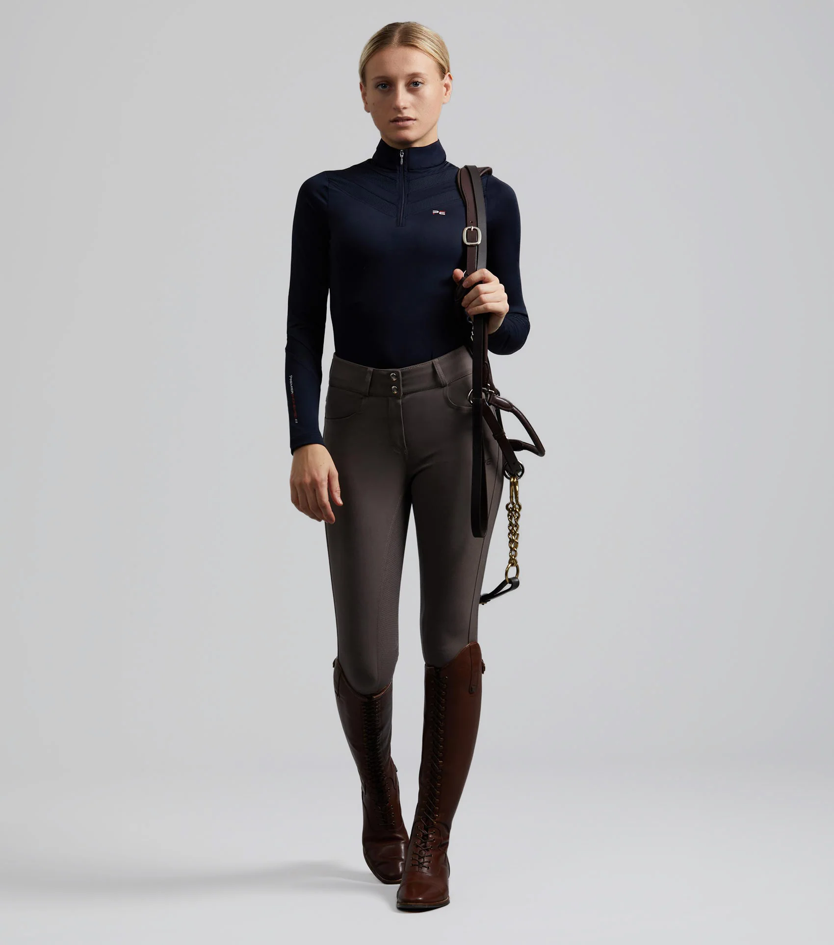 SALE - Virtue Ladies Full Seat Gel Riding Breeches Walnut - Image 2