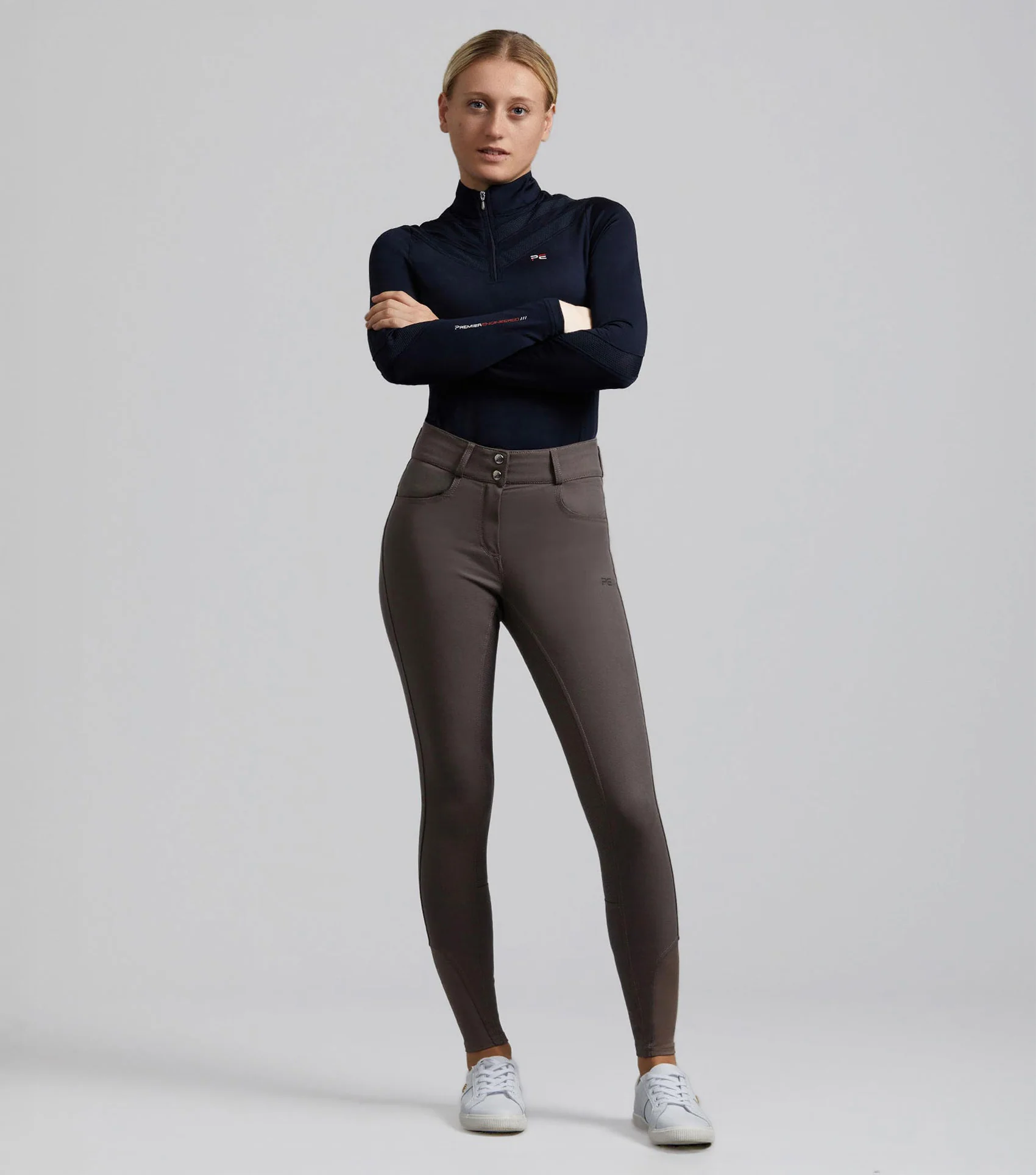 SALE - Virtue Ladies Full Seat Gel Riding Breeches Walnut - Image 6