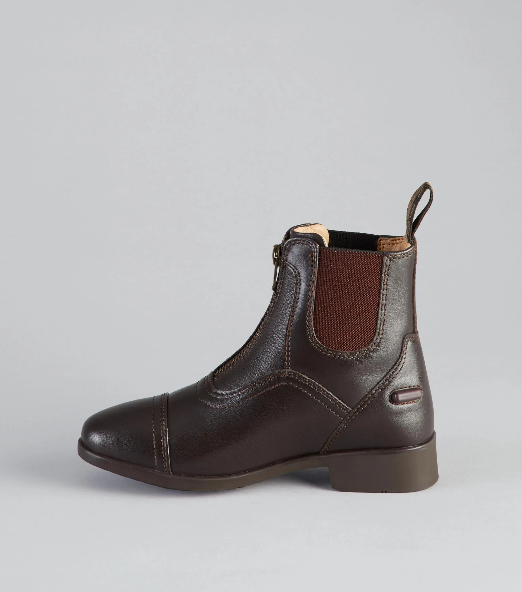 Virtus Junior Leather Paddock Boots Brown - Image 3